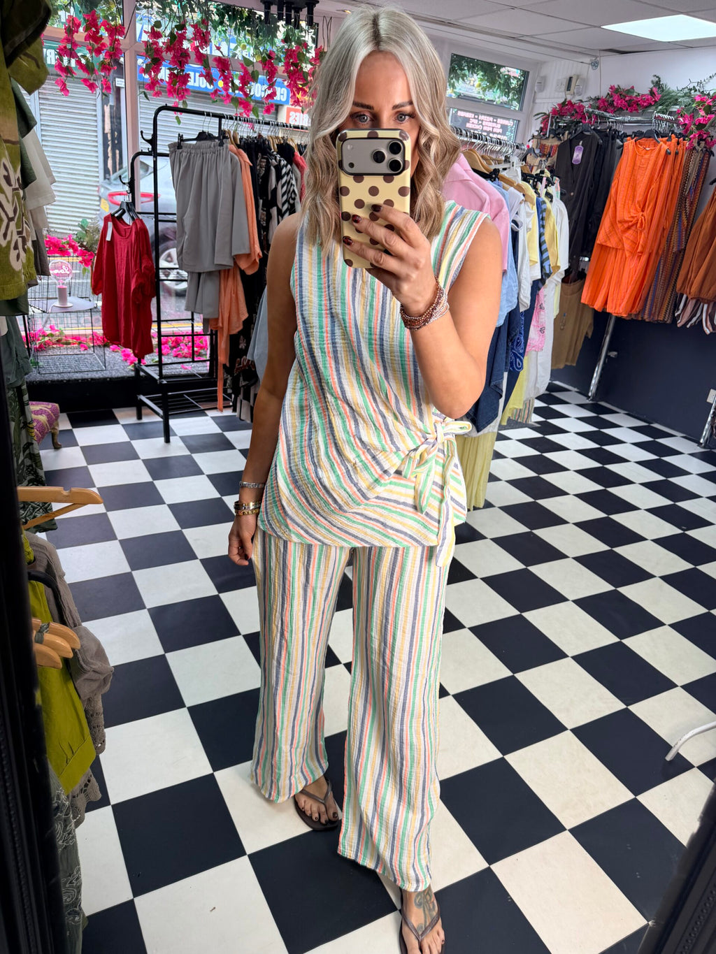 Side tie stripe set - Multicoloured