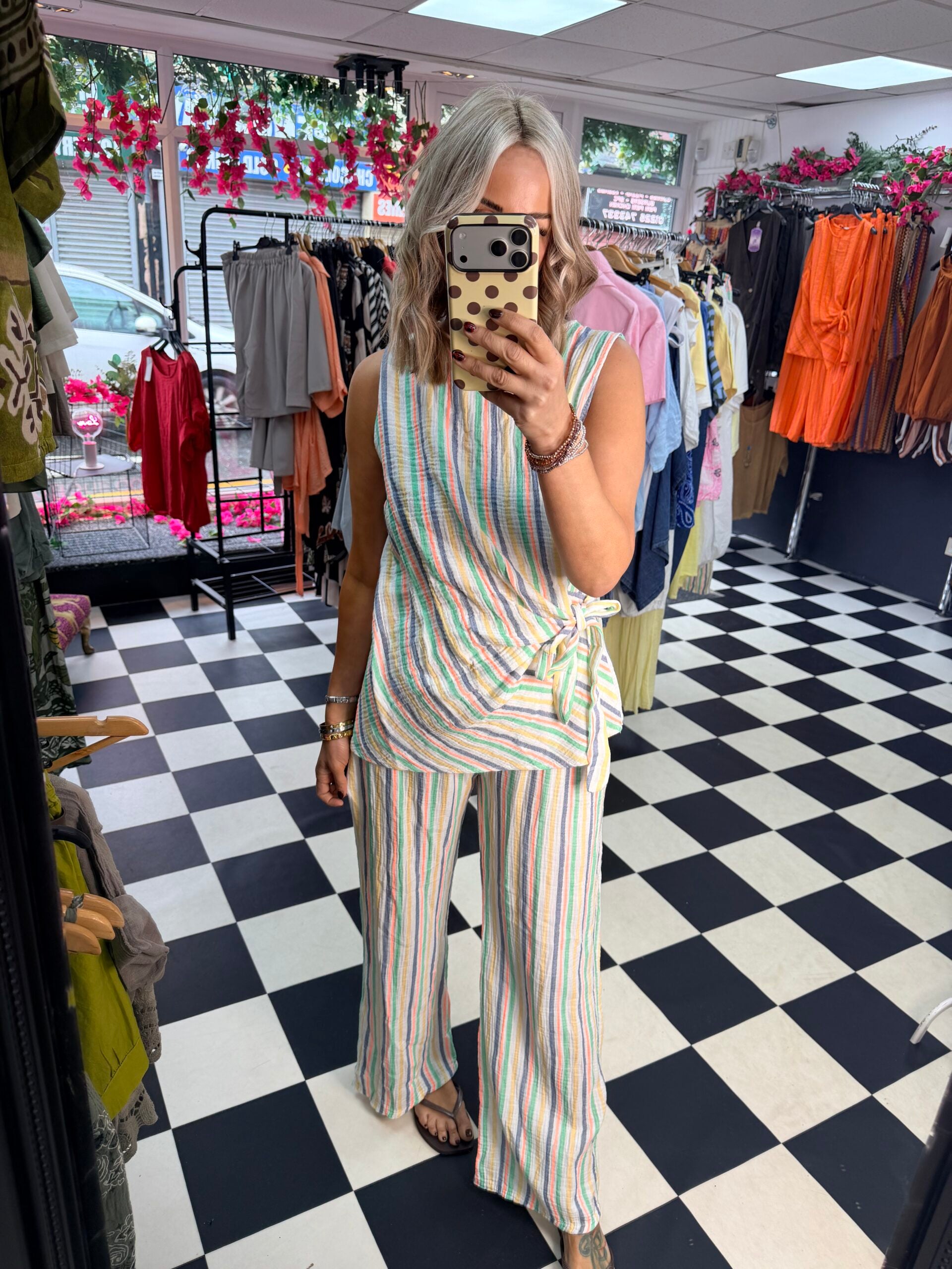 Side tie stripe set - Multicoloured