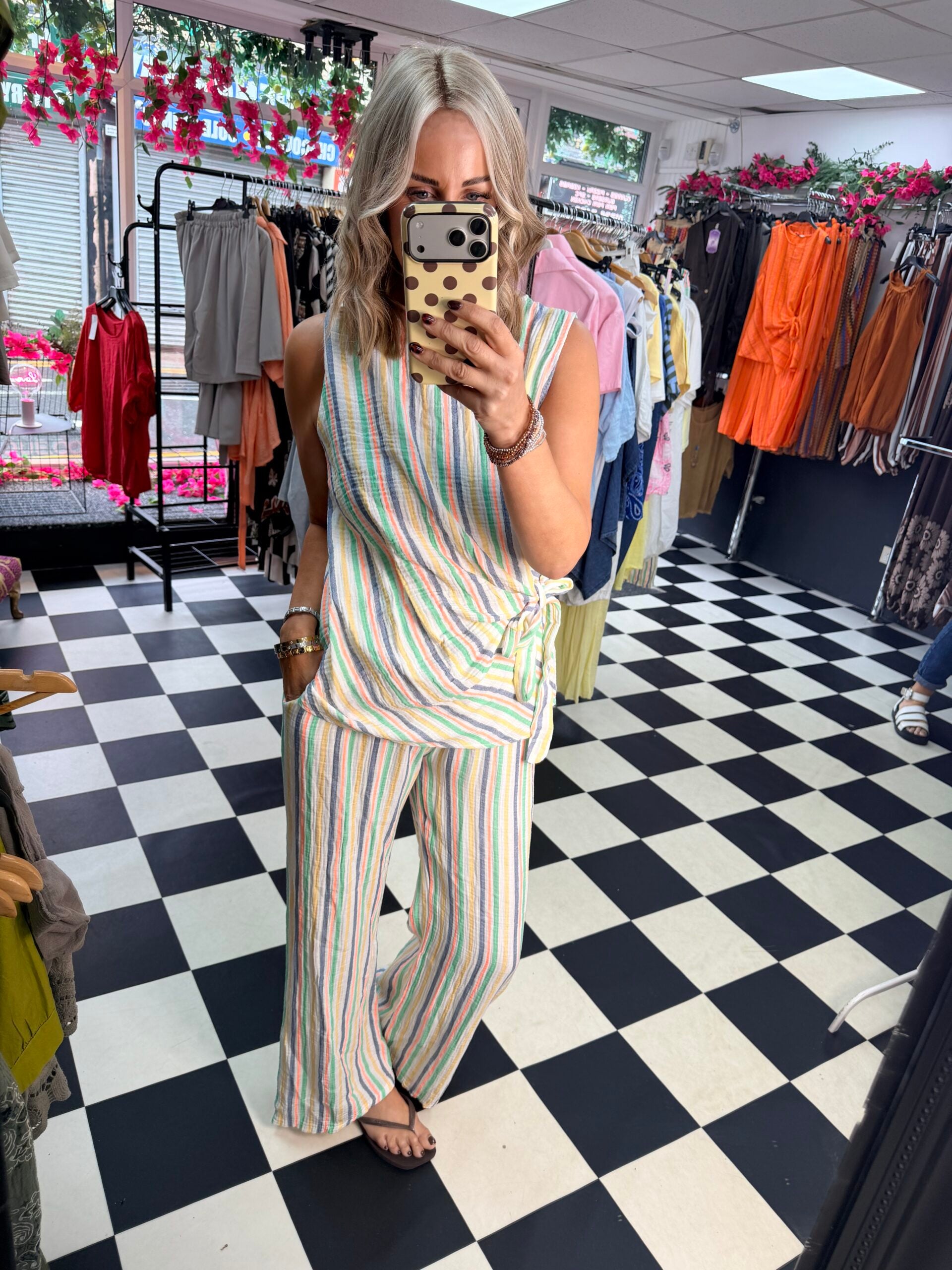 Side tie stripe set - Multicoloured