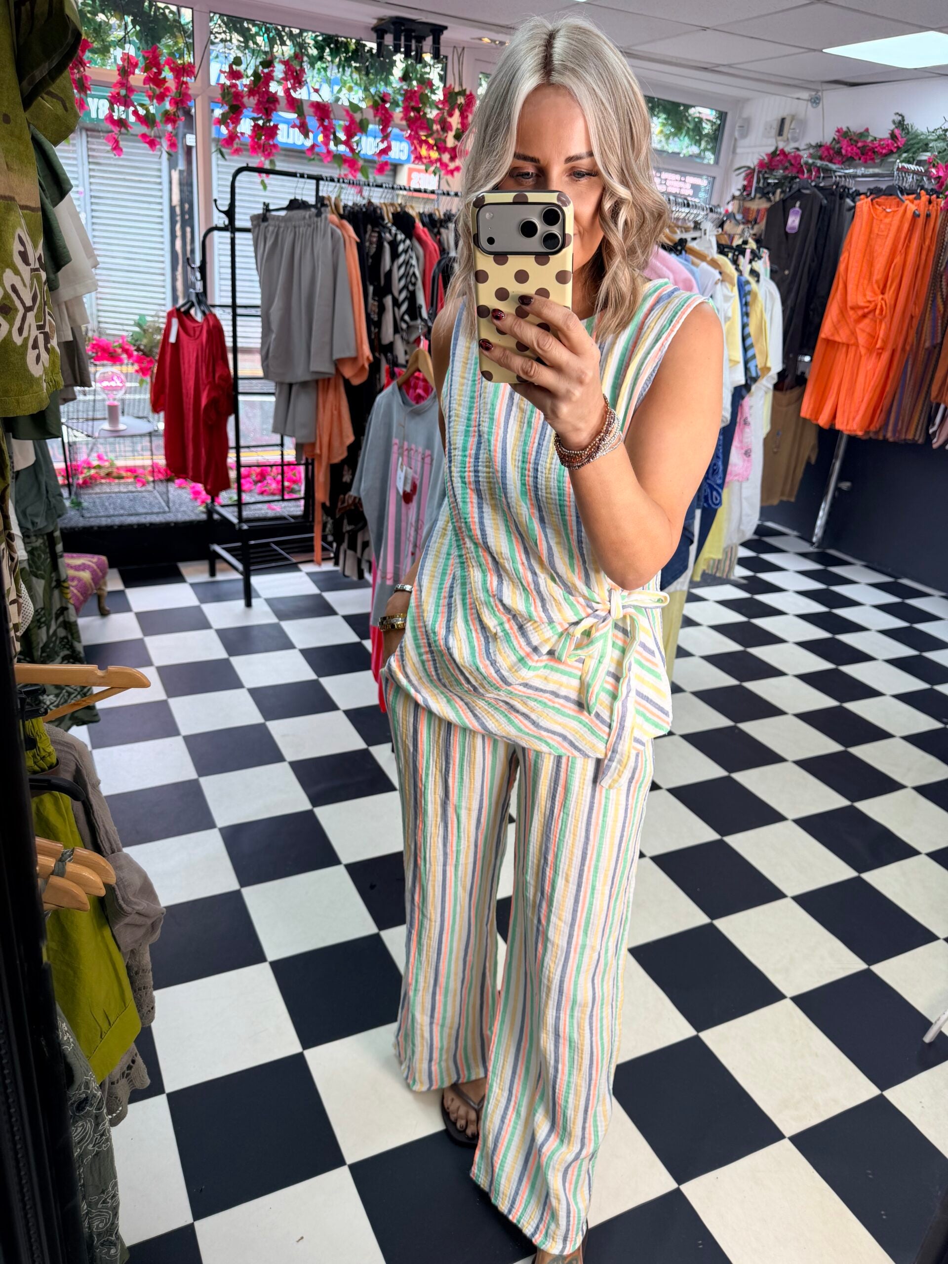 Side tie stripe set - Multicoloured