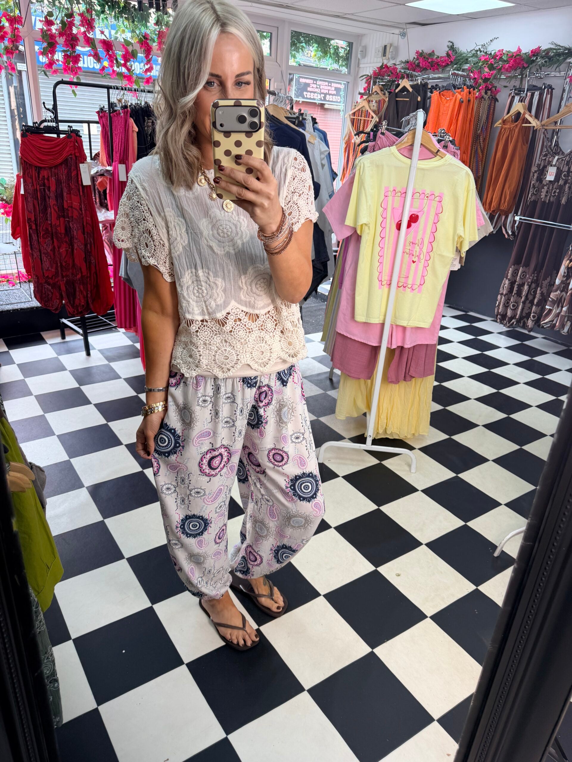Hippy Aladin Trouser Cream / Purple