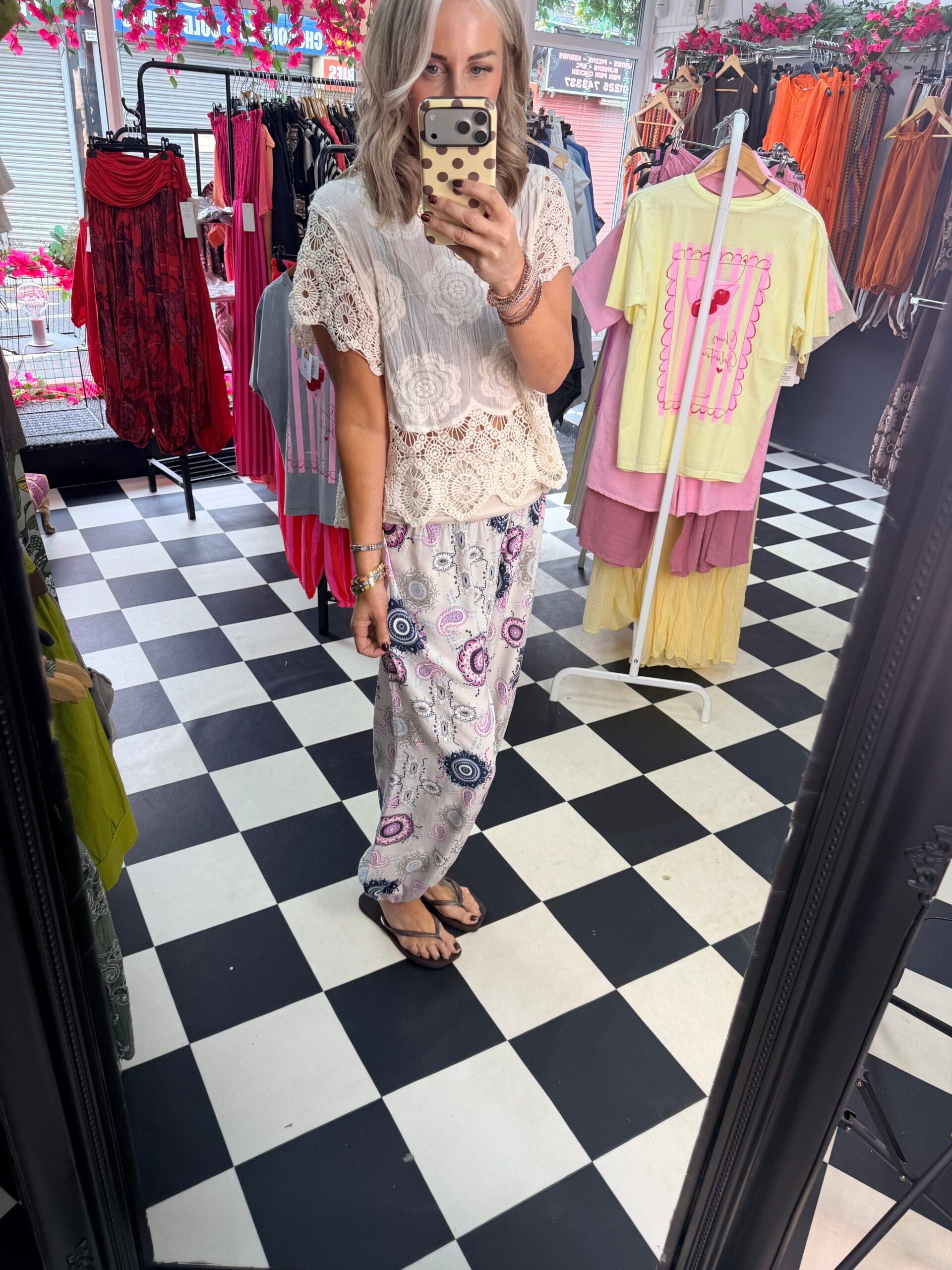 Hippy Aladin Trouser Cream / Purple