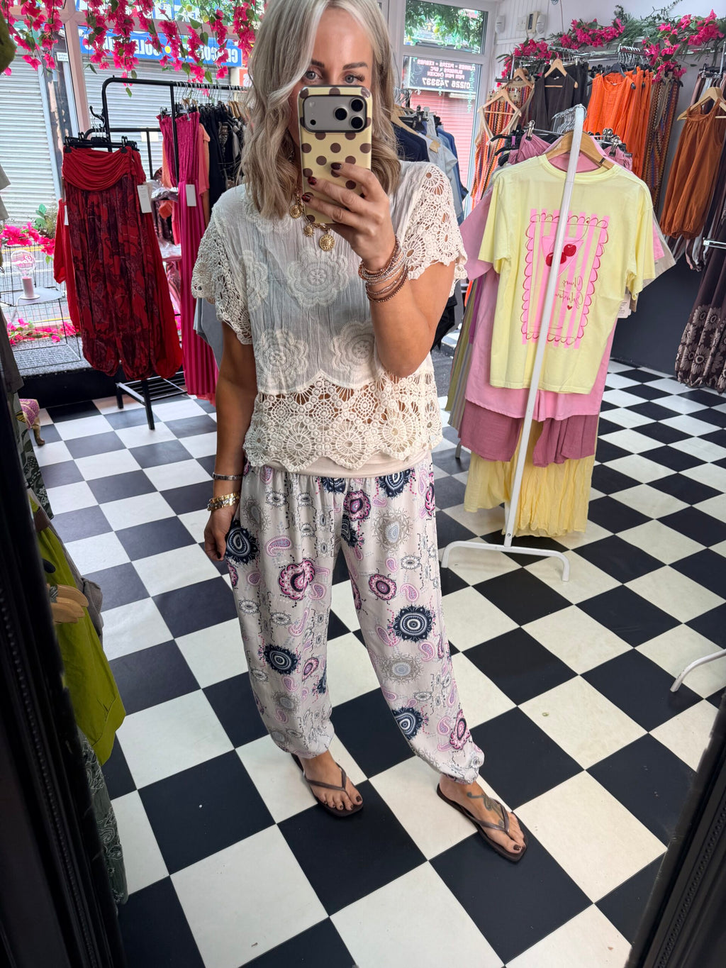 Hippy Aladin Trouser Cream / Purple