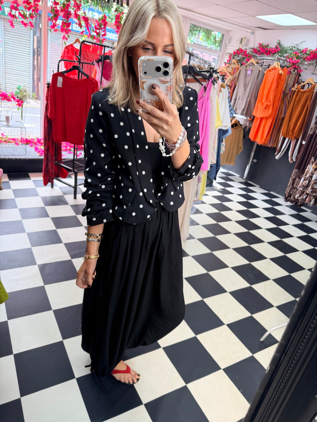 Polka Dot Summer Jacket Black