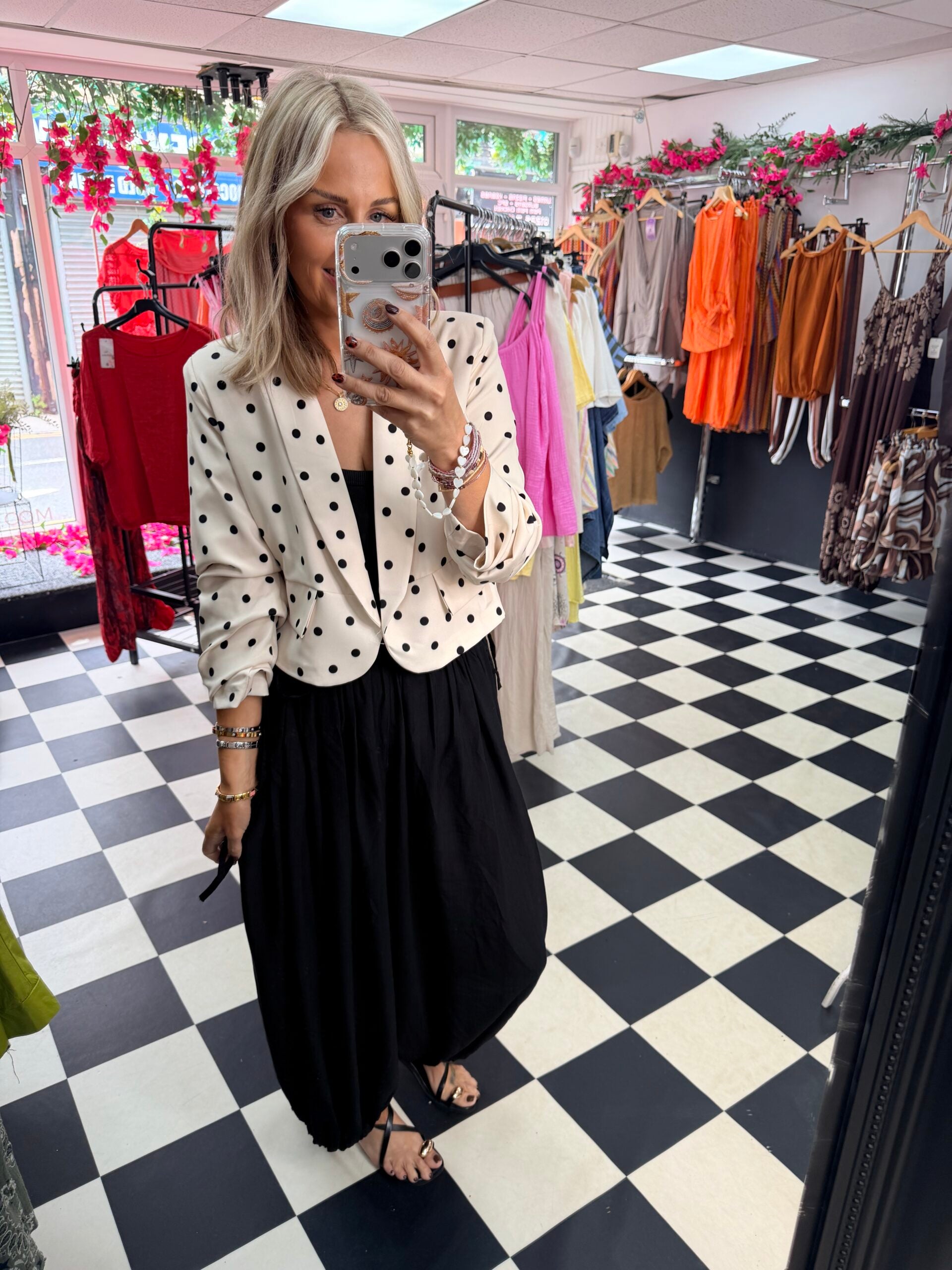 Polka Dot Summer Jacket Cream