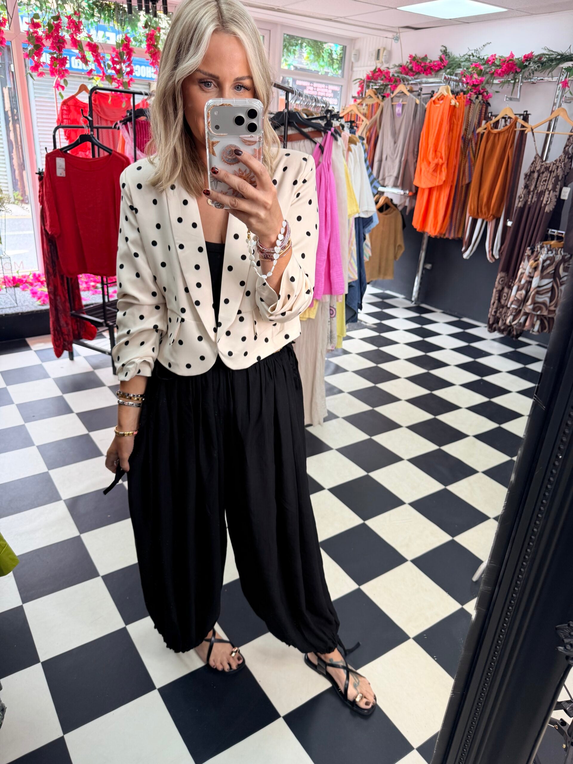 Polka Dot Summer Jacket Cream