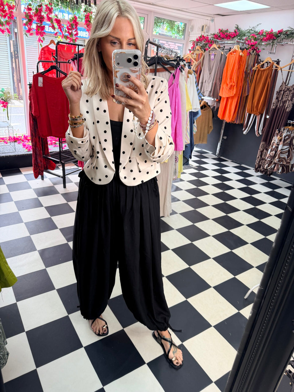 Polka Dot Summer Jacket Cream