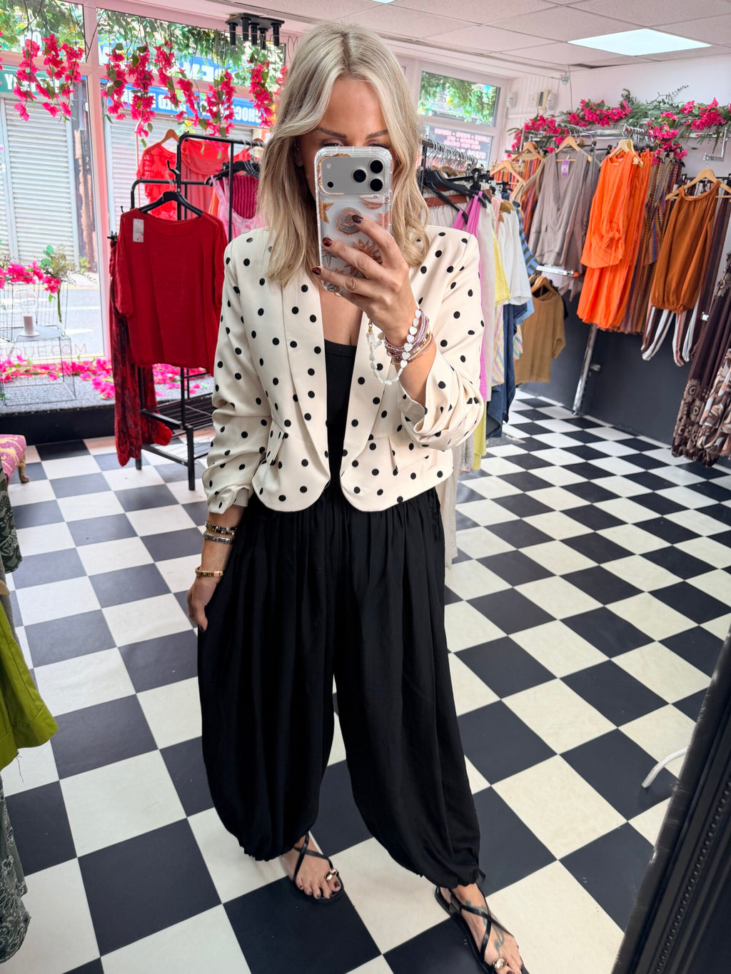 Polka Dot Summer Jacket Cream