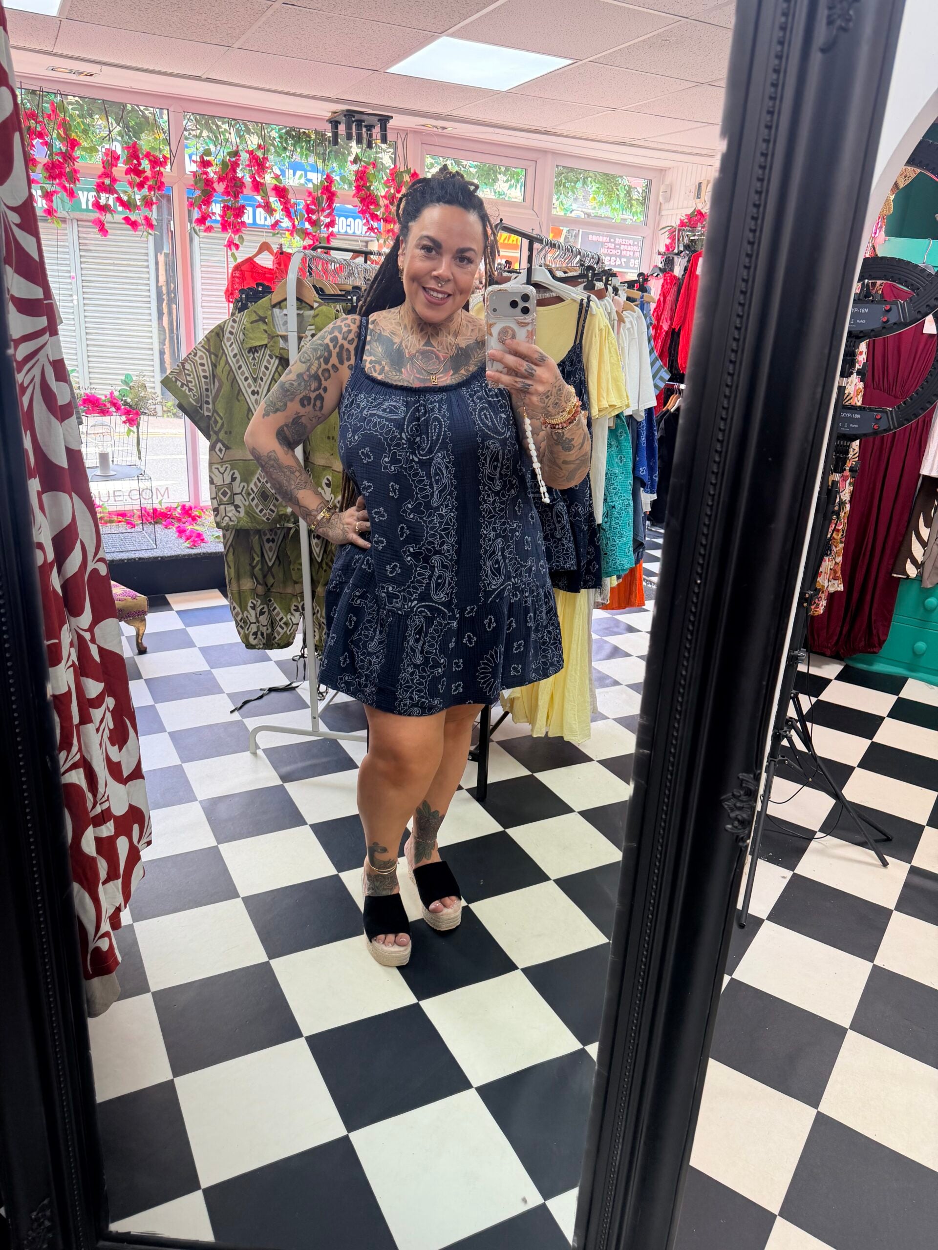 Bandana Summer Dress /Vest  Navy