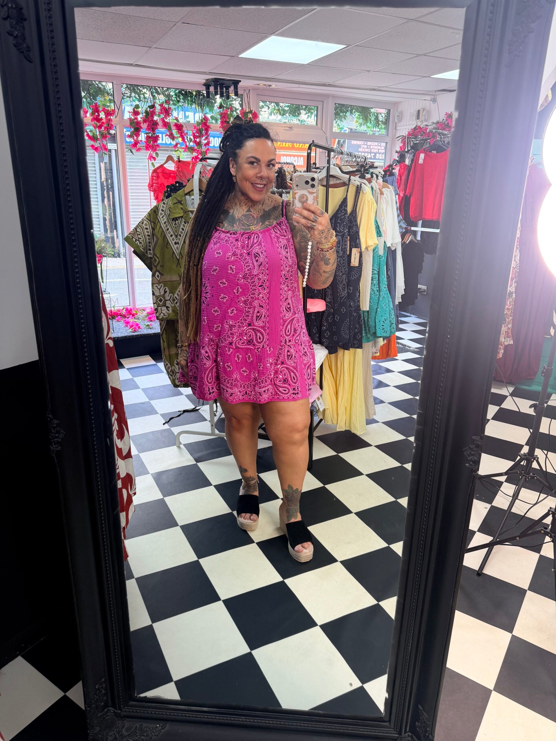 Bandana. Summer Dress. /Vest  Pink