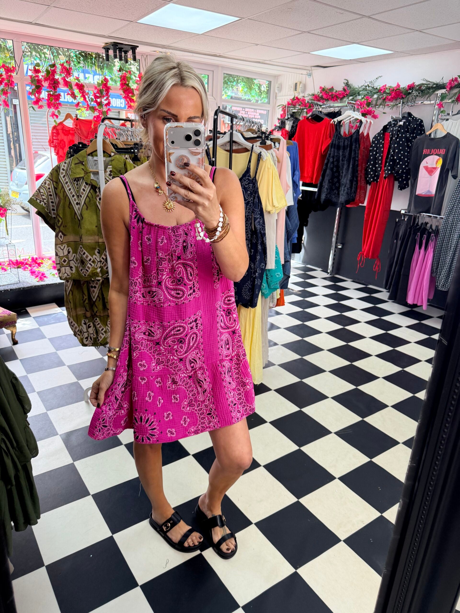 Bandana. Summer Dress. /Vest  Pink