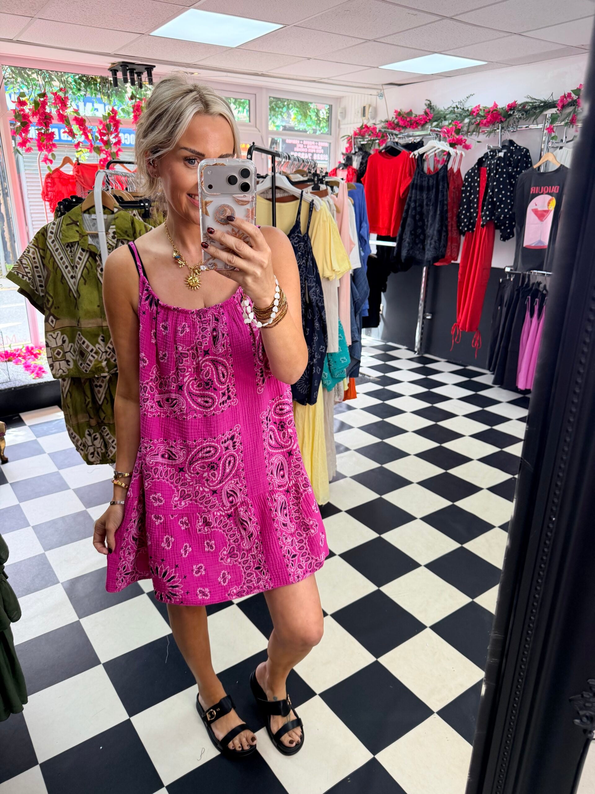 Bandana. Summer Dress. /Vest  Pink