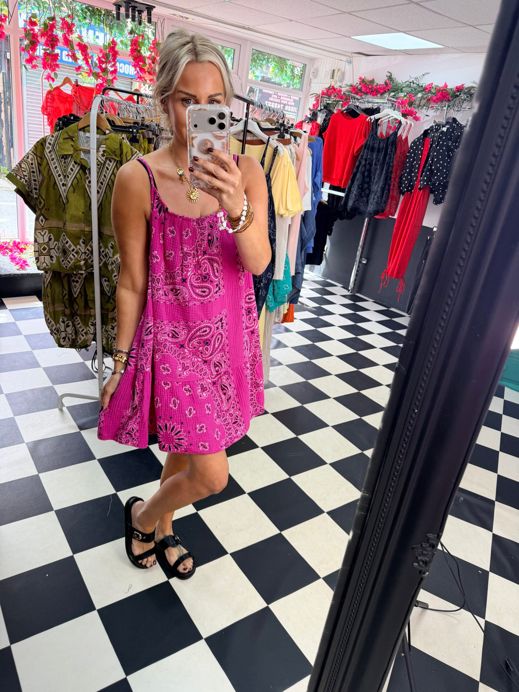 Bandana. Summer Dress. /Vest  Pink