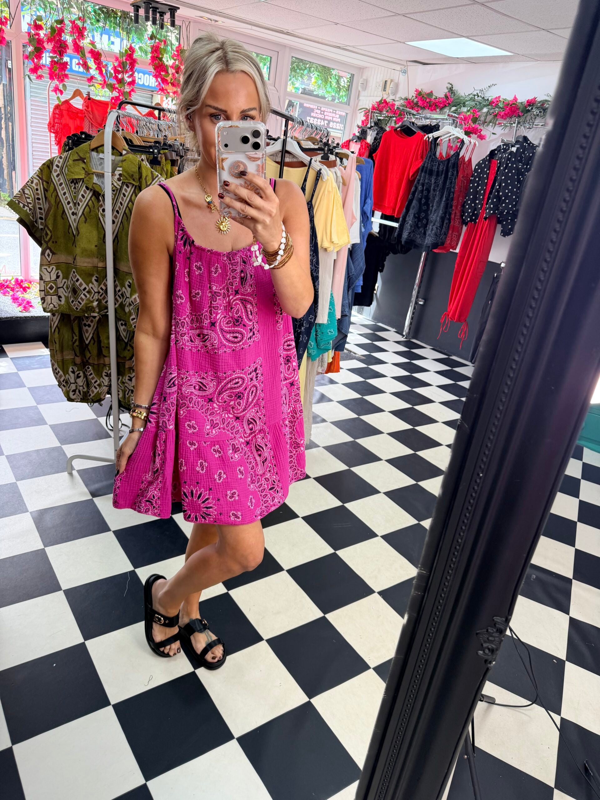 Bandana. Summer Dress. /Vest  Pink