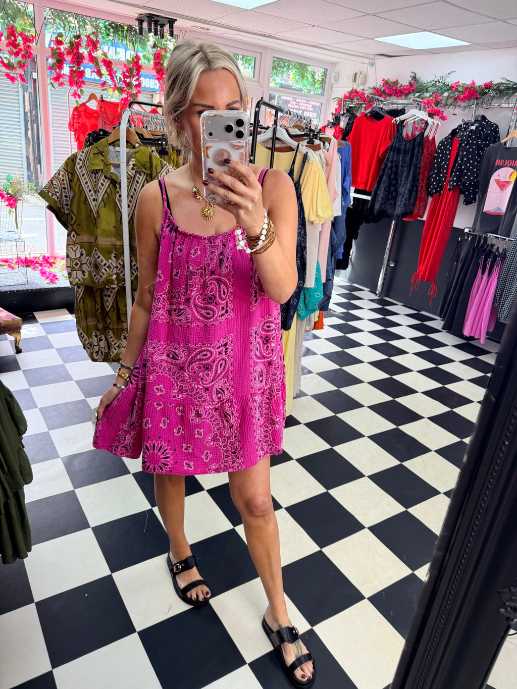 Bandana. Summer Dress. /Vest  Pink