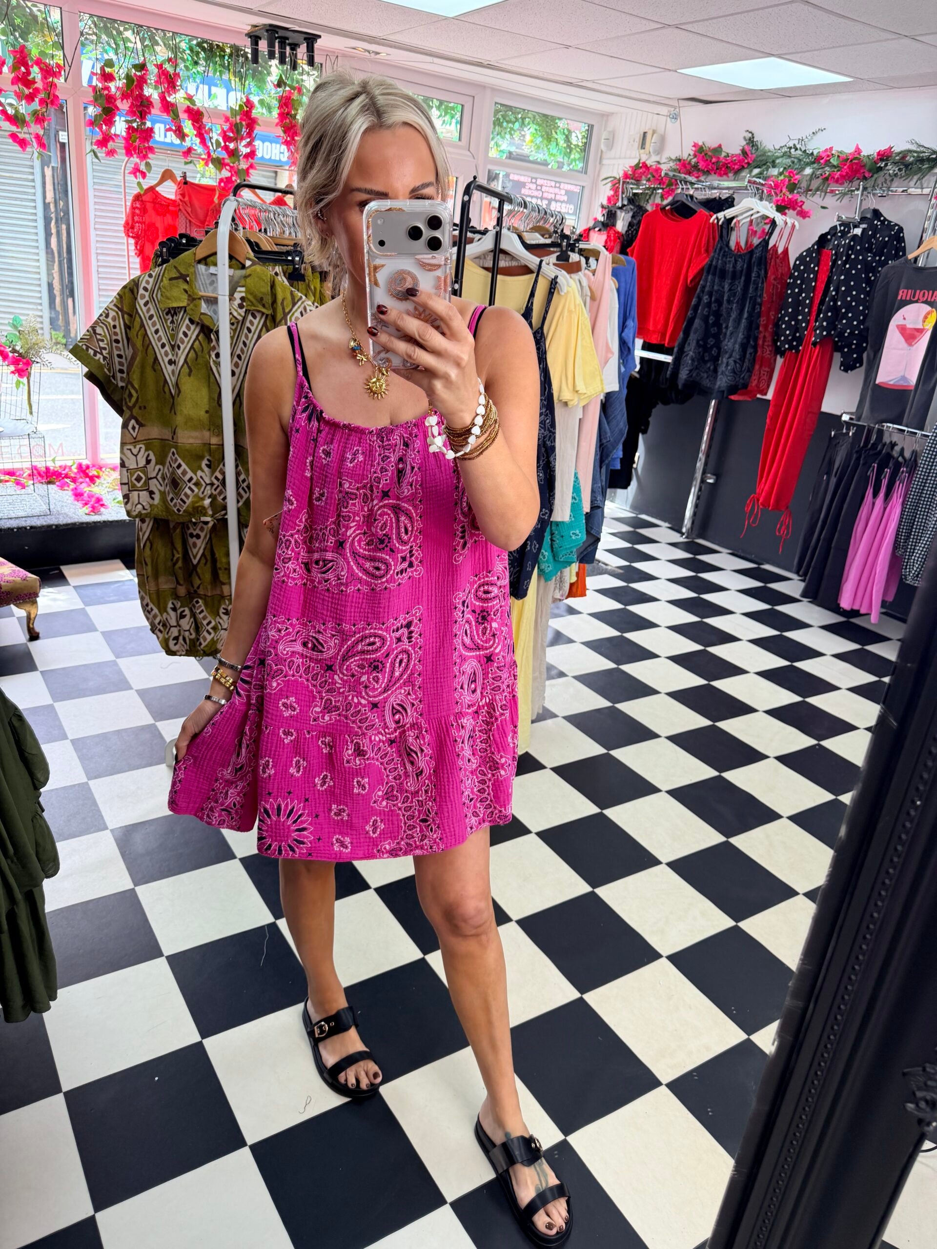 Bandana. Summer Dress. /Vest  Pink