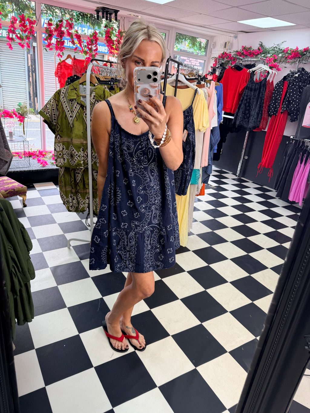 Bandana Summer Dress /Vest  Navy