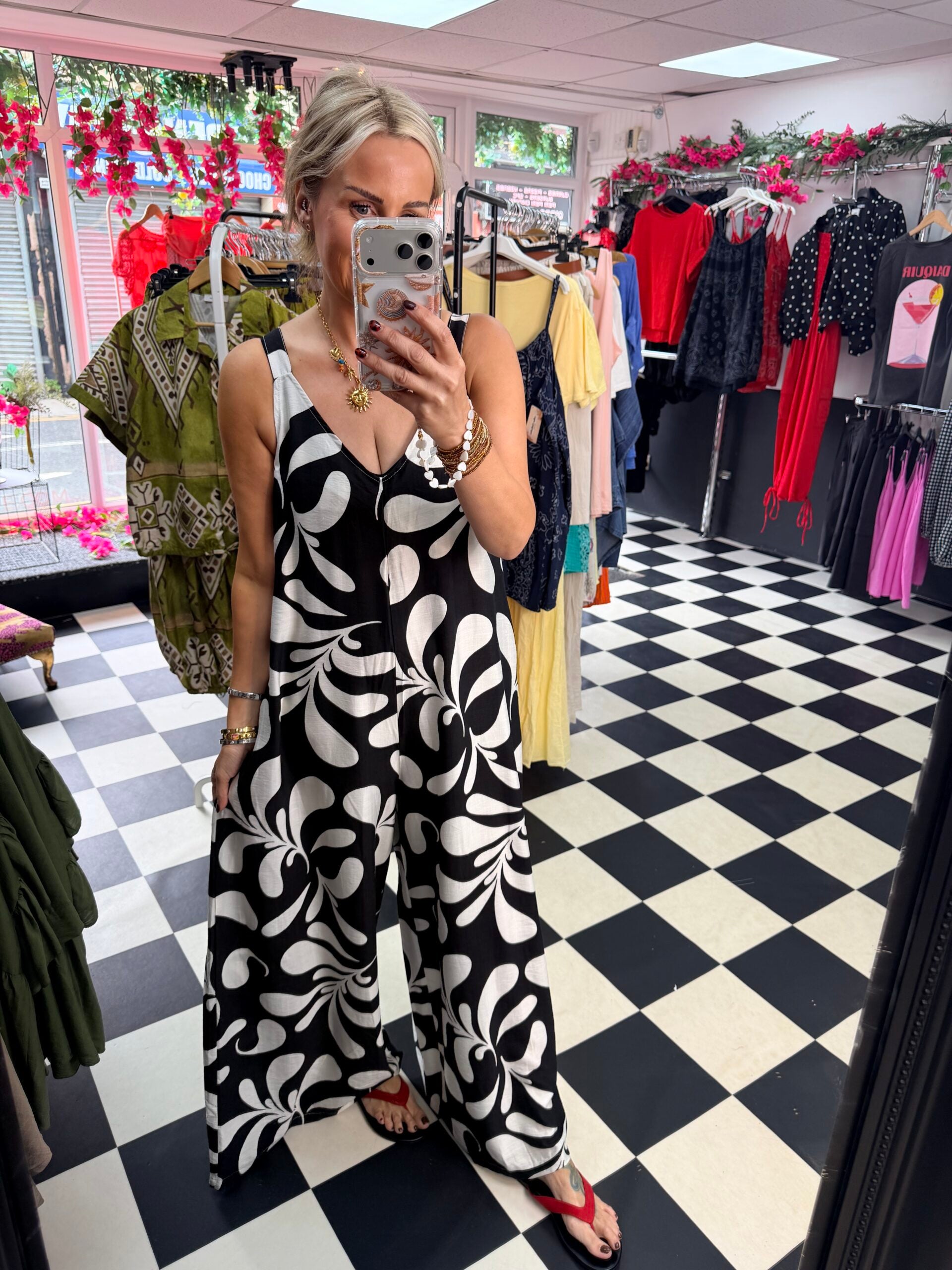 Fleur De Lis  Jumpsuit Black