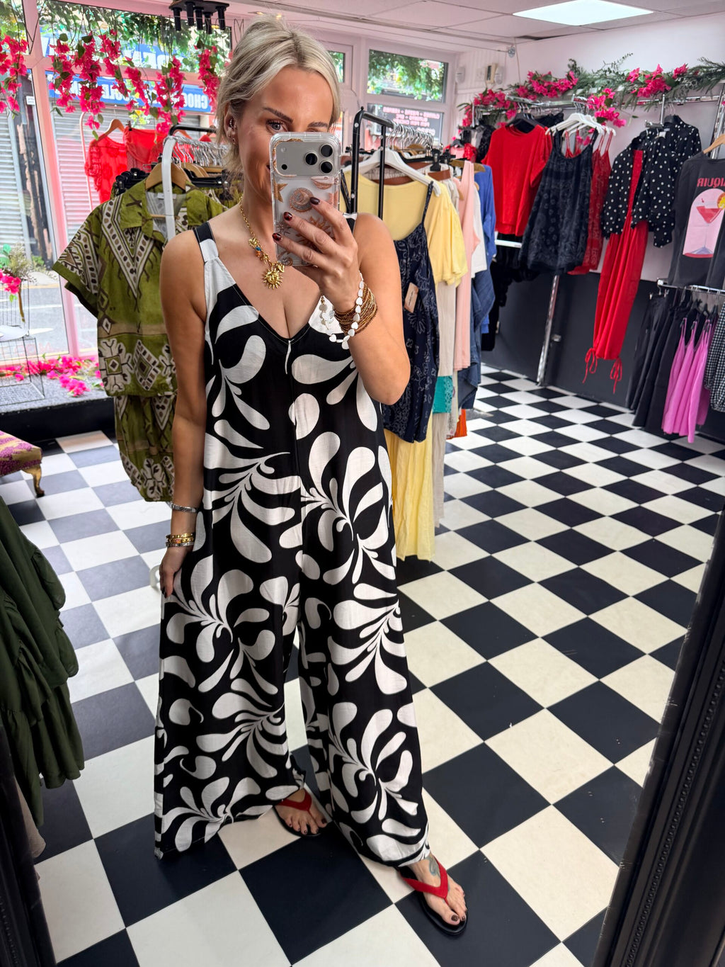 Fleur De Lis  Jumpsuit Black