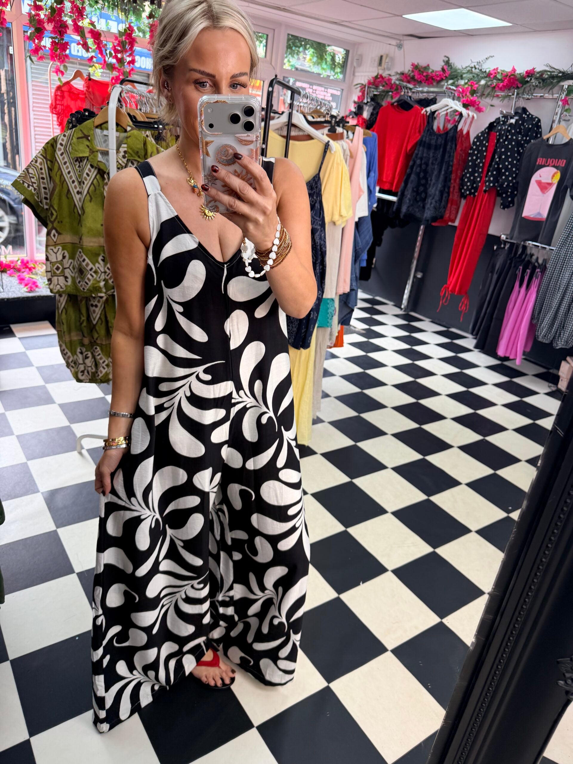 Fleur De Lis  Jumpsuit Black