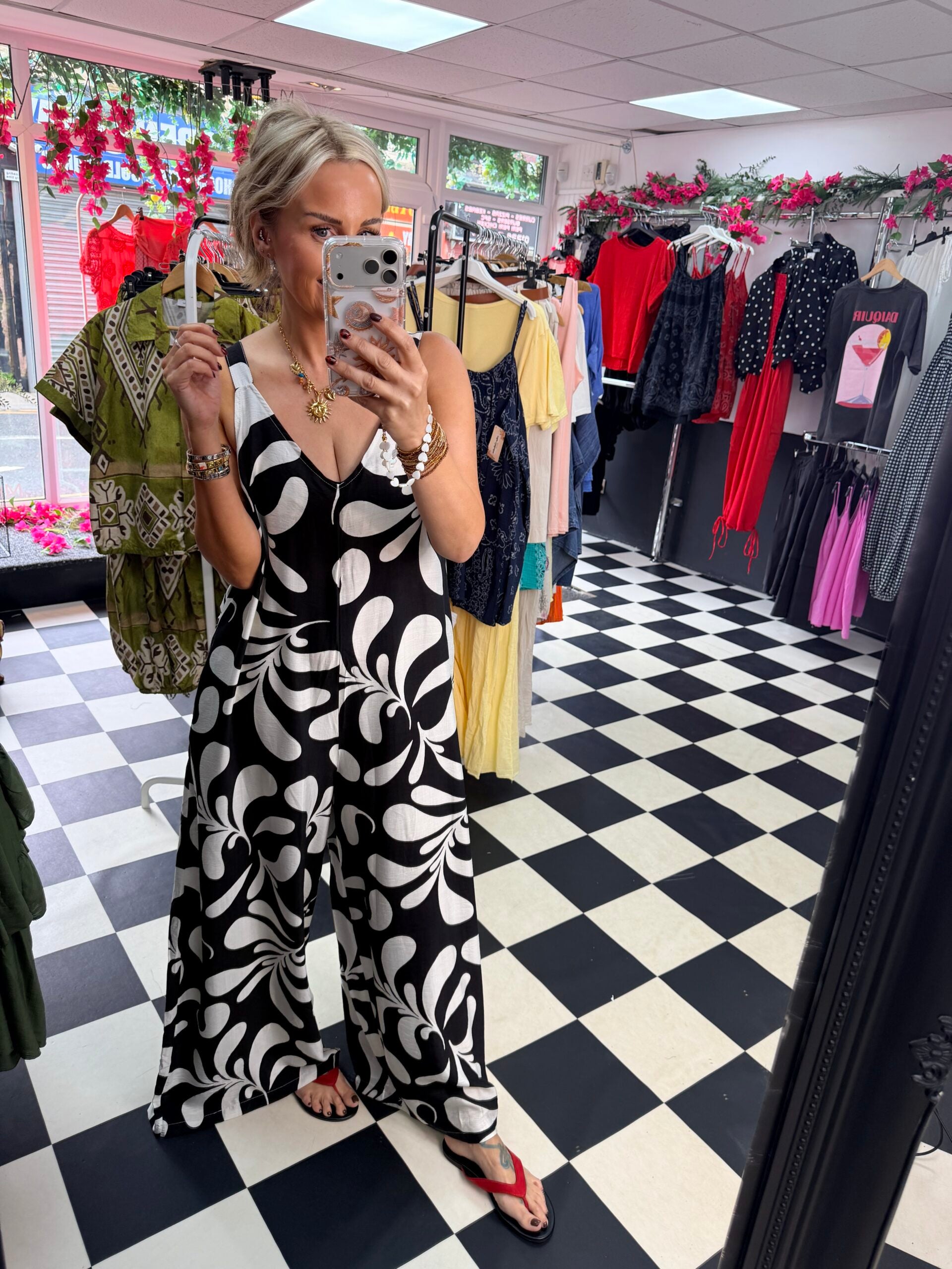 Fleur De Lis  Jumpsuit Black