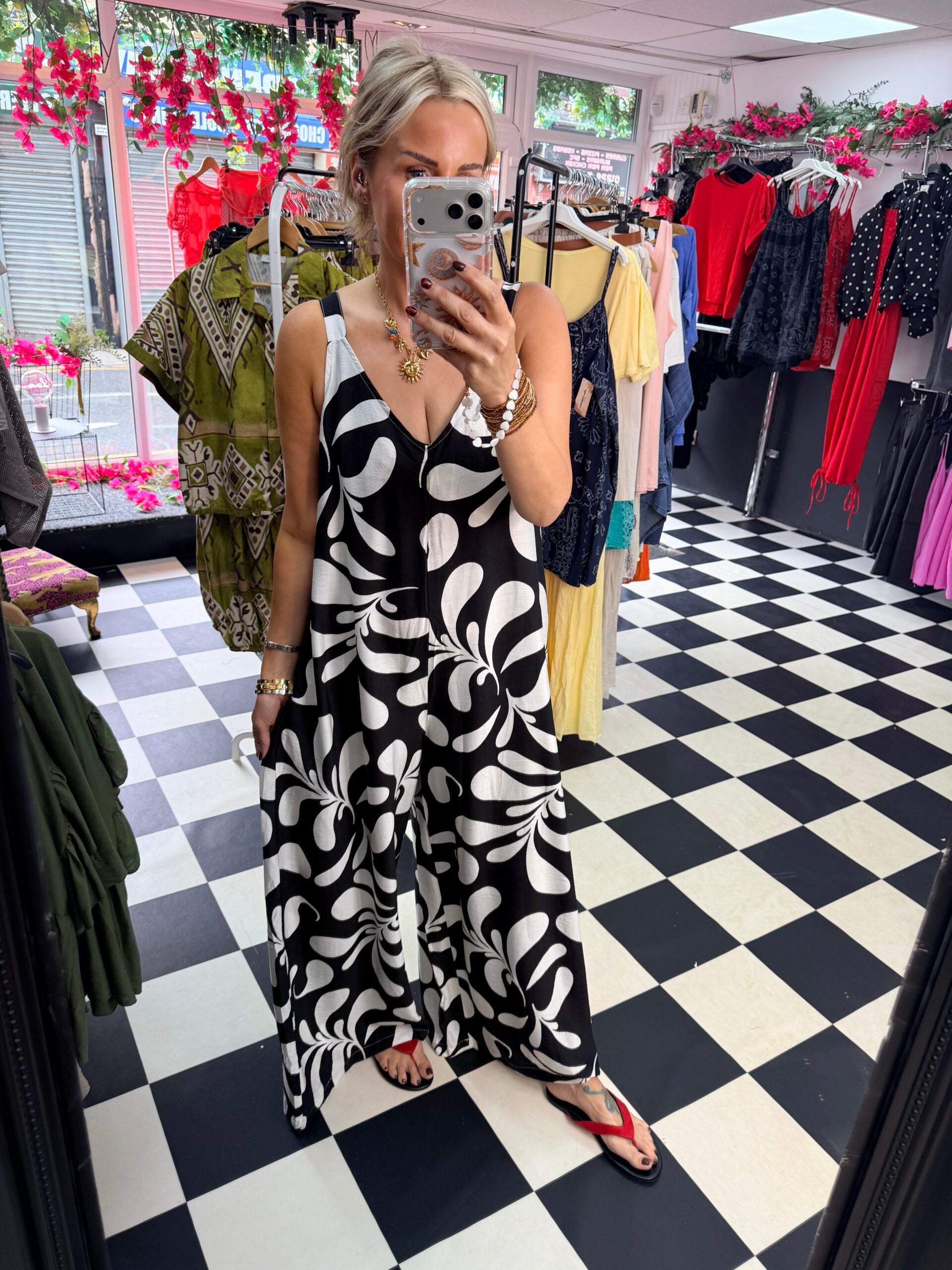 Fleur De Lis  Jumpsuit Black