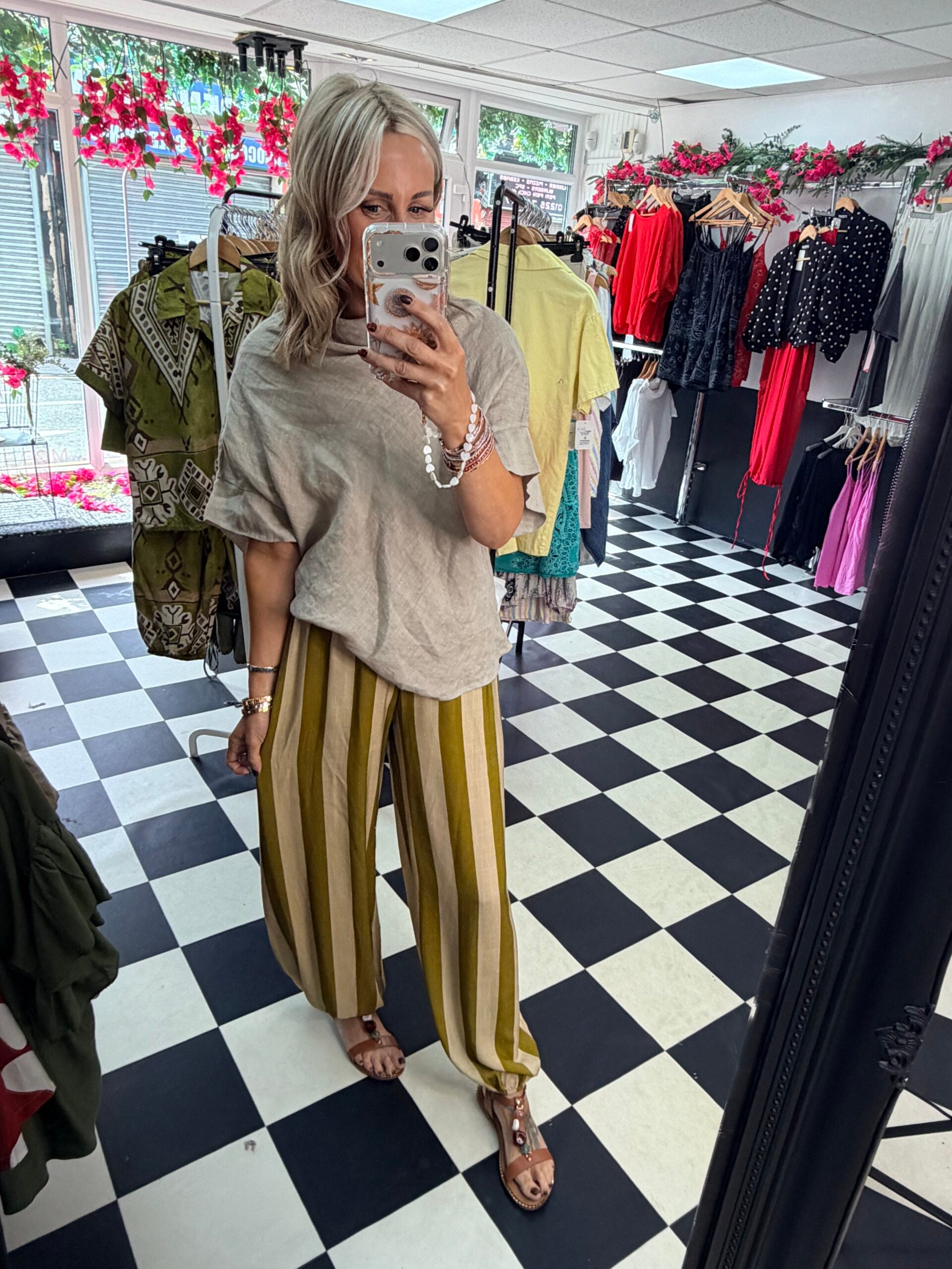 Striped Trousers Green