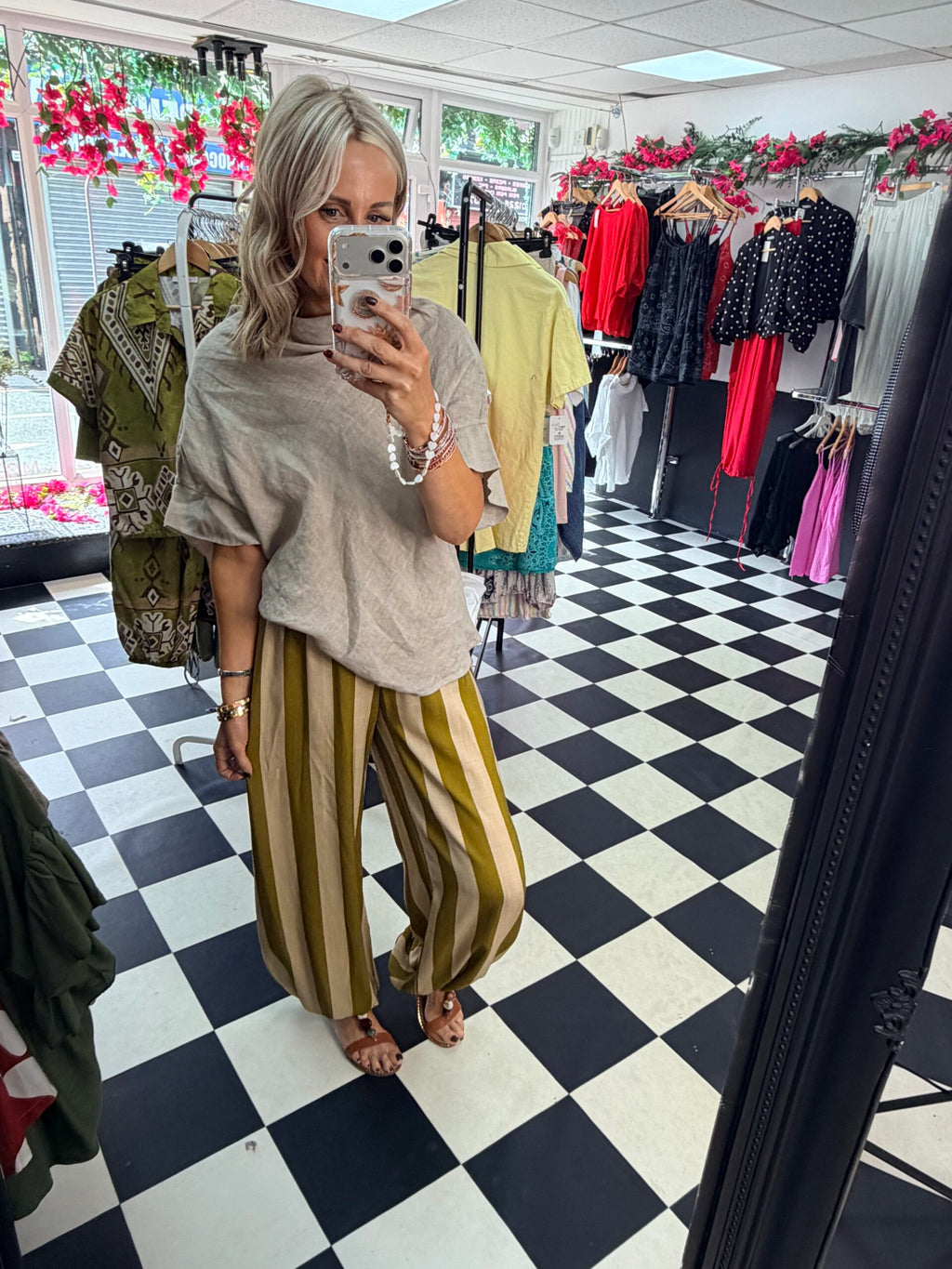 Striped Trousers Green