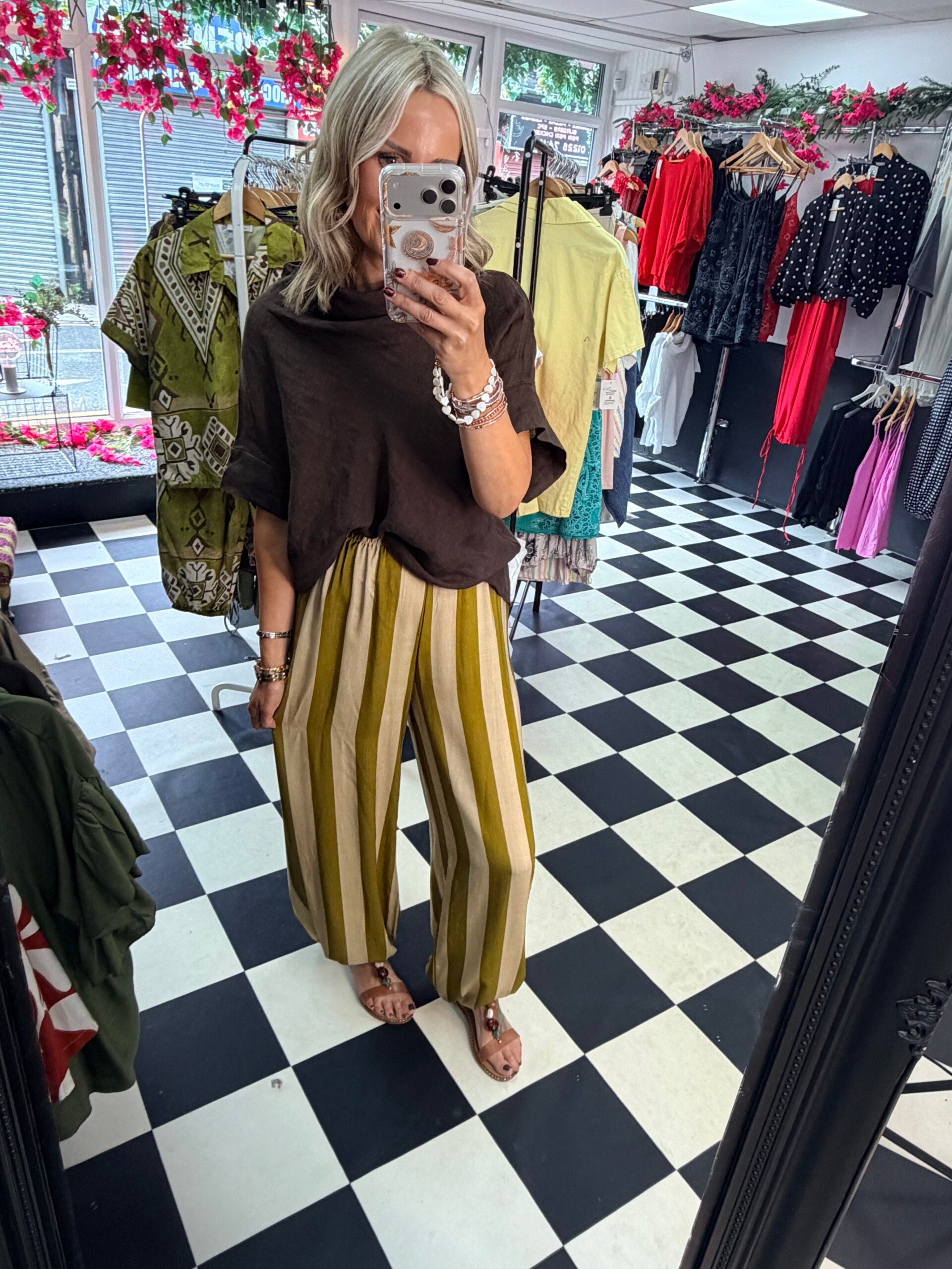Striped Trousers Green