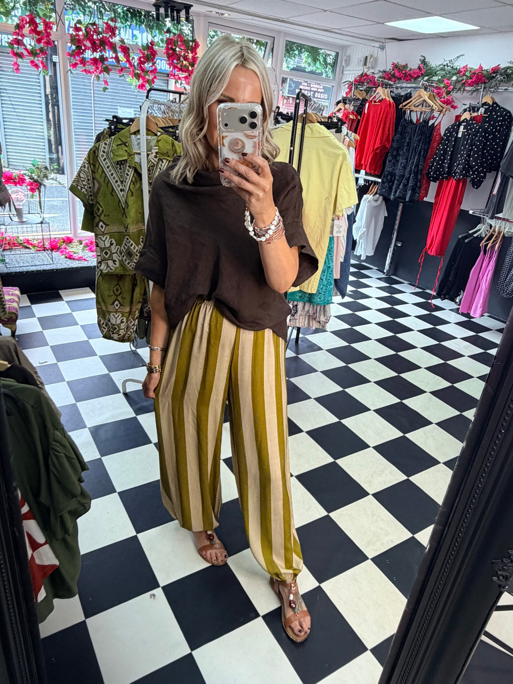 Striped Trousers Green