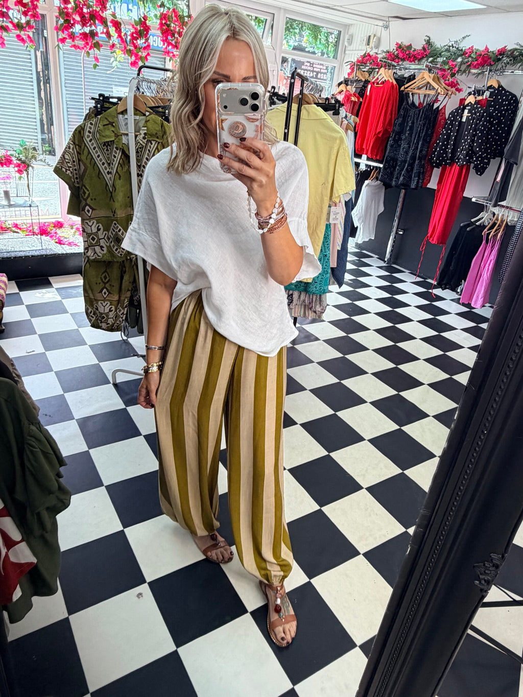 Striped Trousers Green