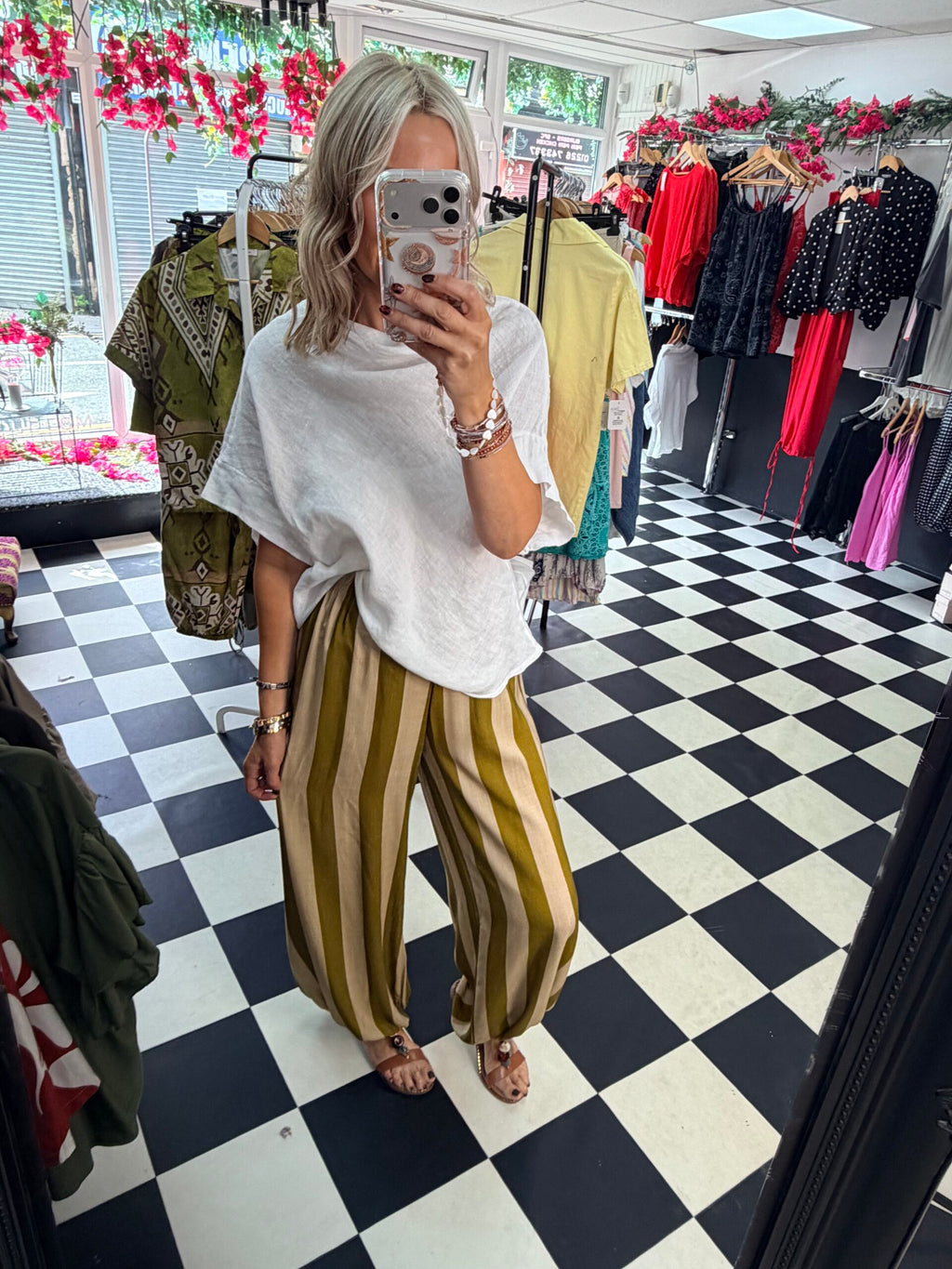 Striped Trousers Green