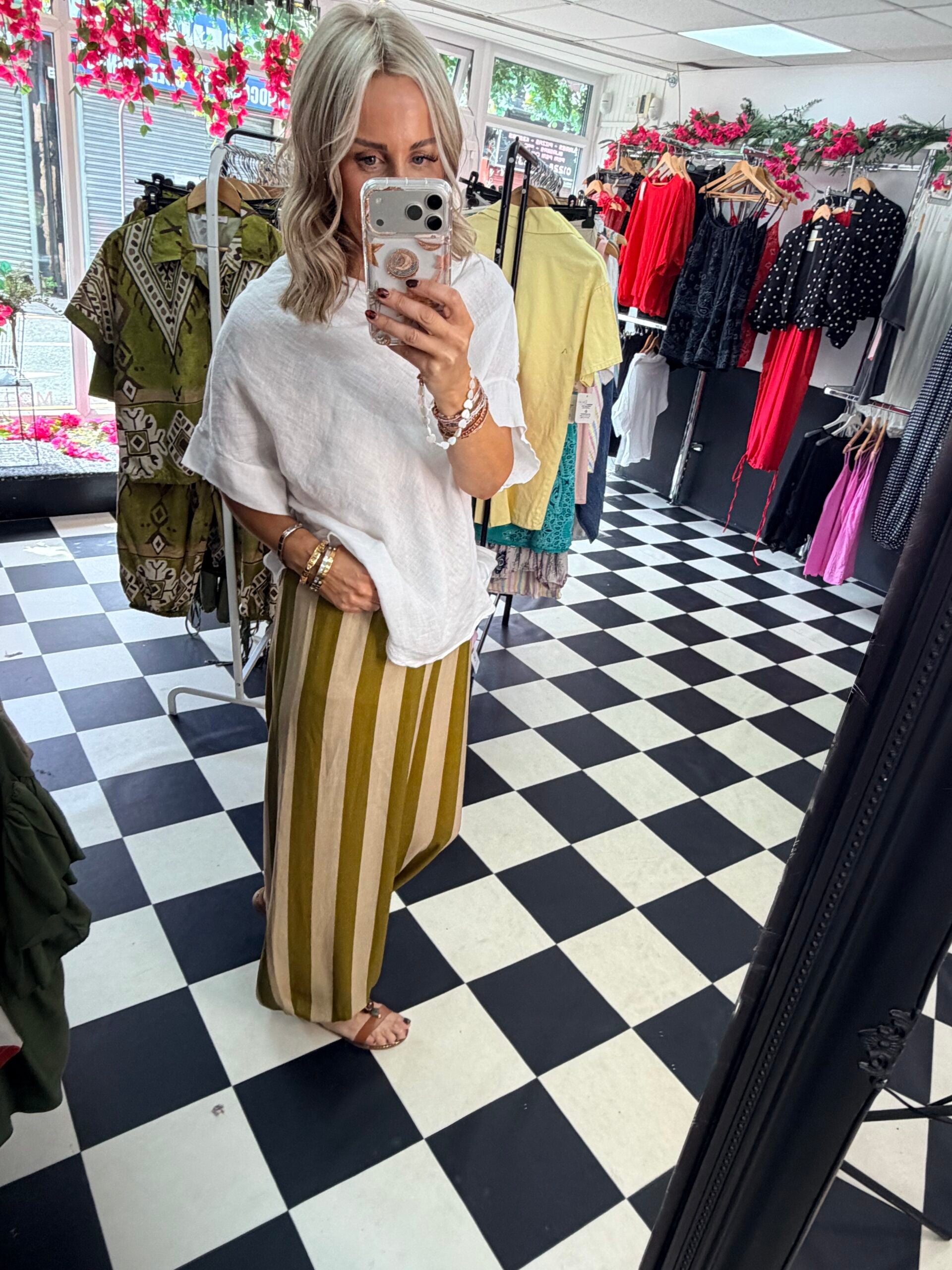 Striped Trousers Green