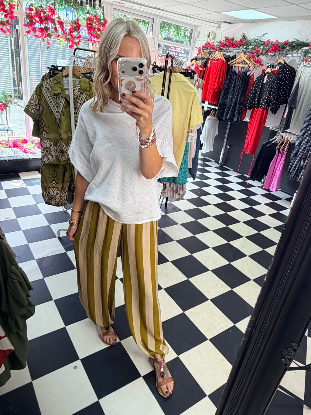 Striped Trousers Green