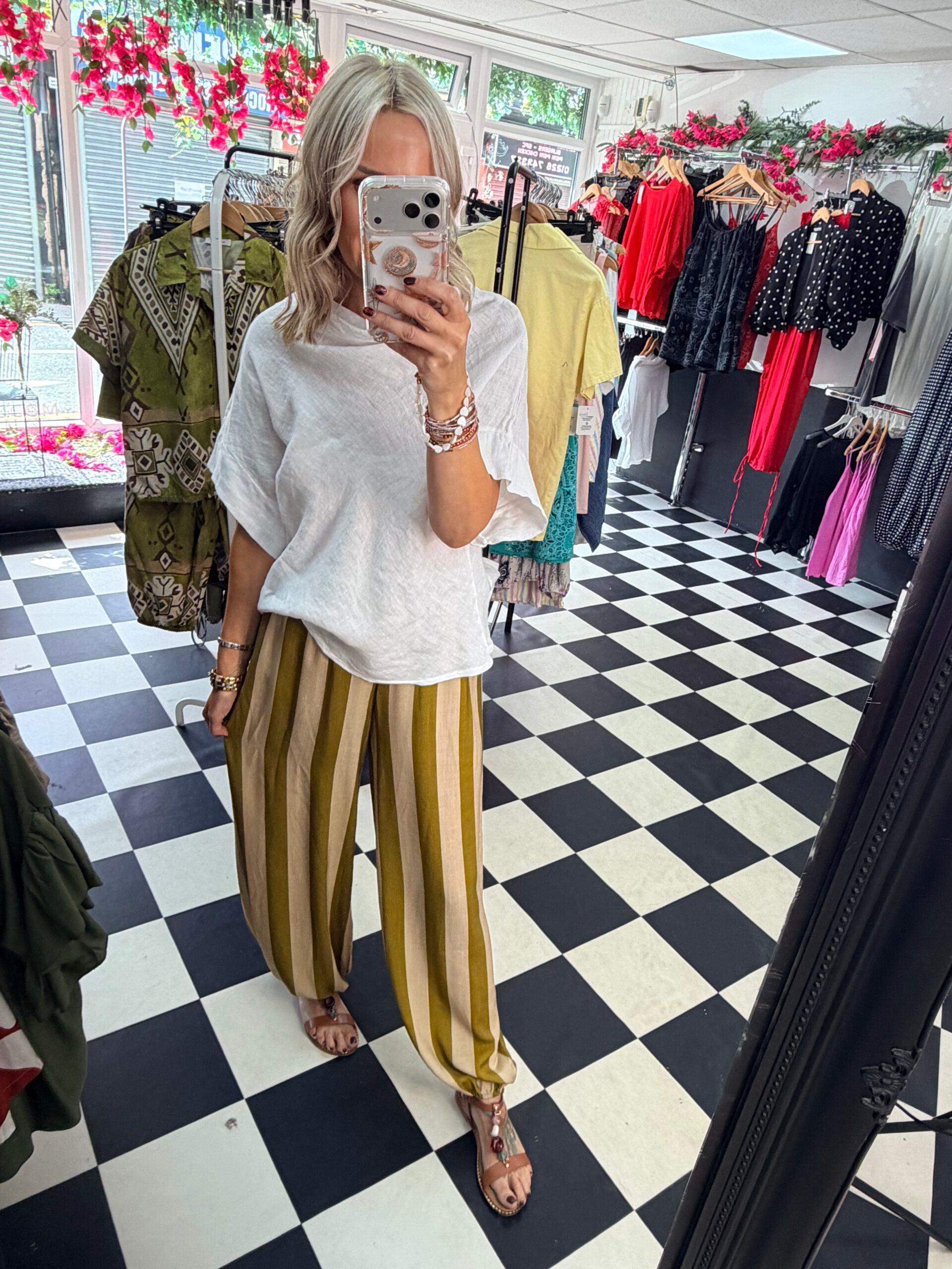 Striped Trousers Green