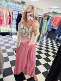 Cotton Wide Waistband Trouser Pink
