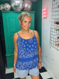 Bandana print Cheesecloth cami blue