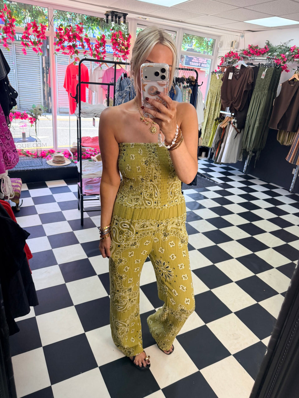 Sammi Bandana Jumpsuit Lime