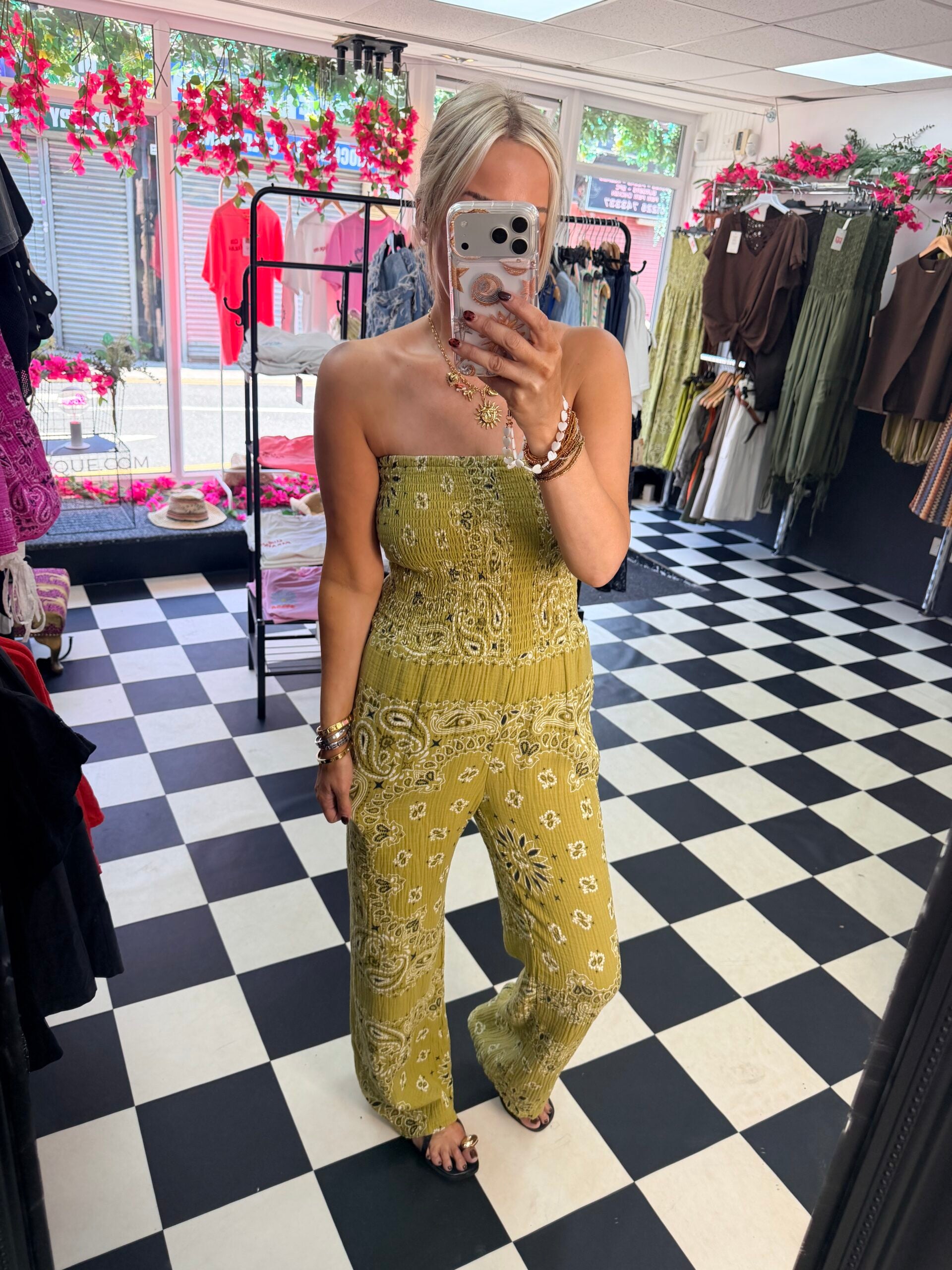 Sammi Bandana Jumpsuit Lime