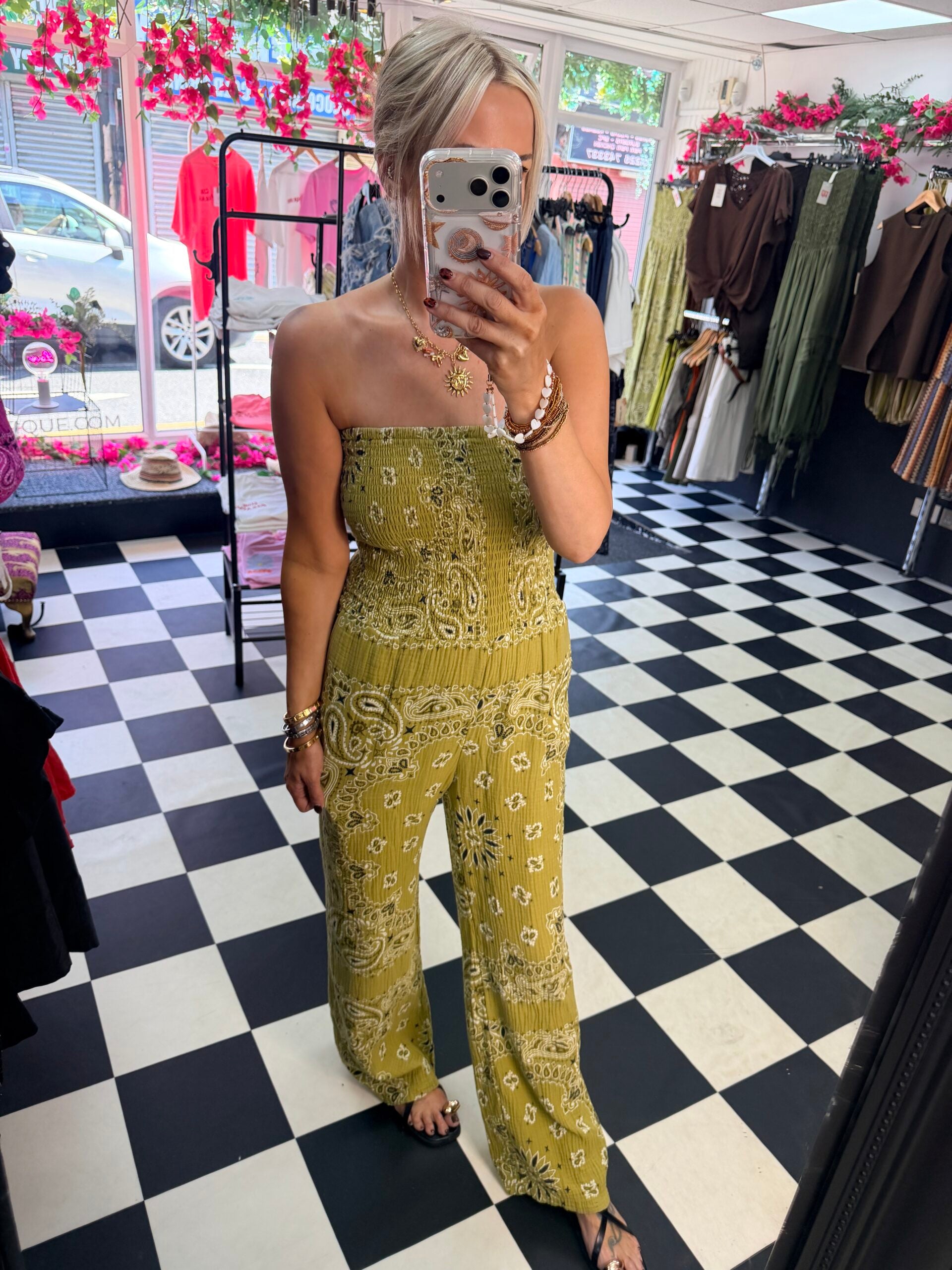 Sammi Bandana Jumpsuit Lime