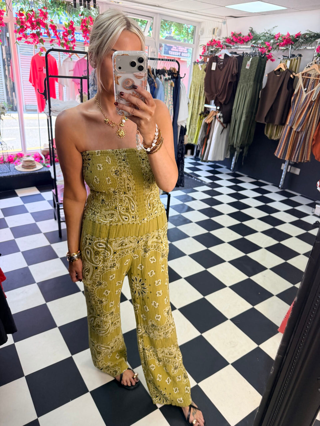 Sammi Bandana Jumpsuit Lime