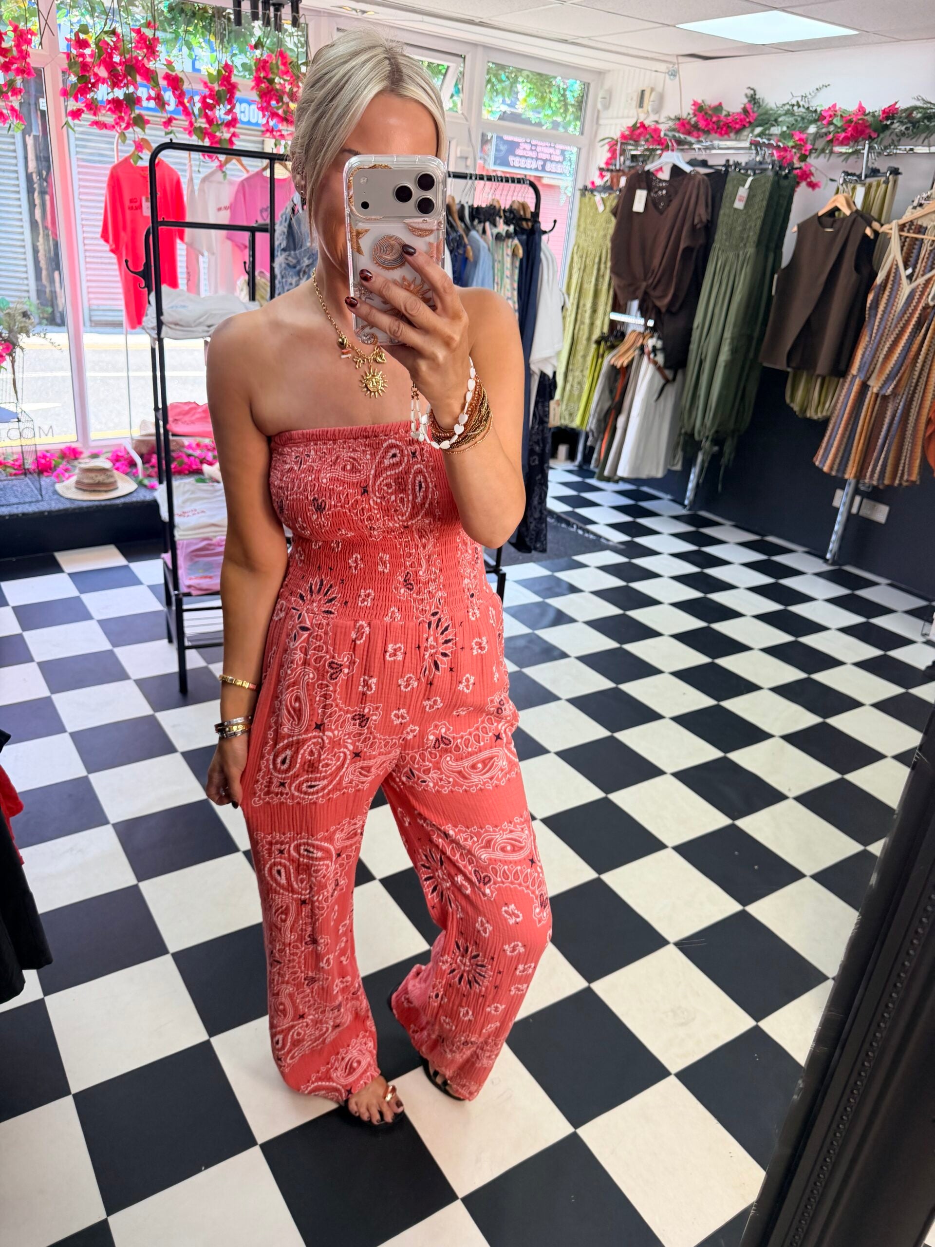 Sammi Bandana jumpsuit Salmon Pink