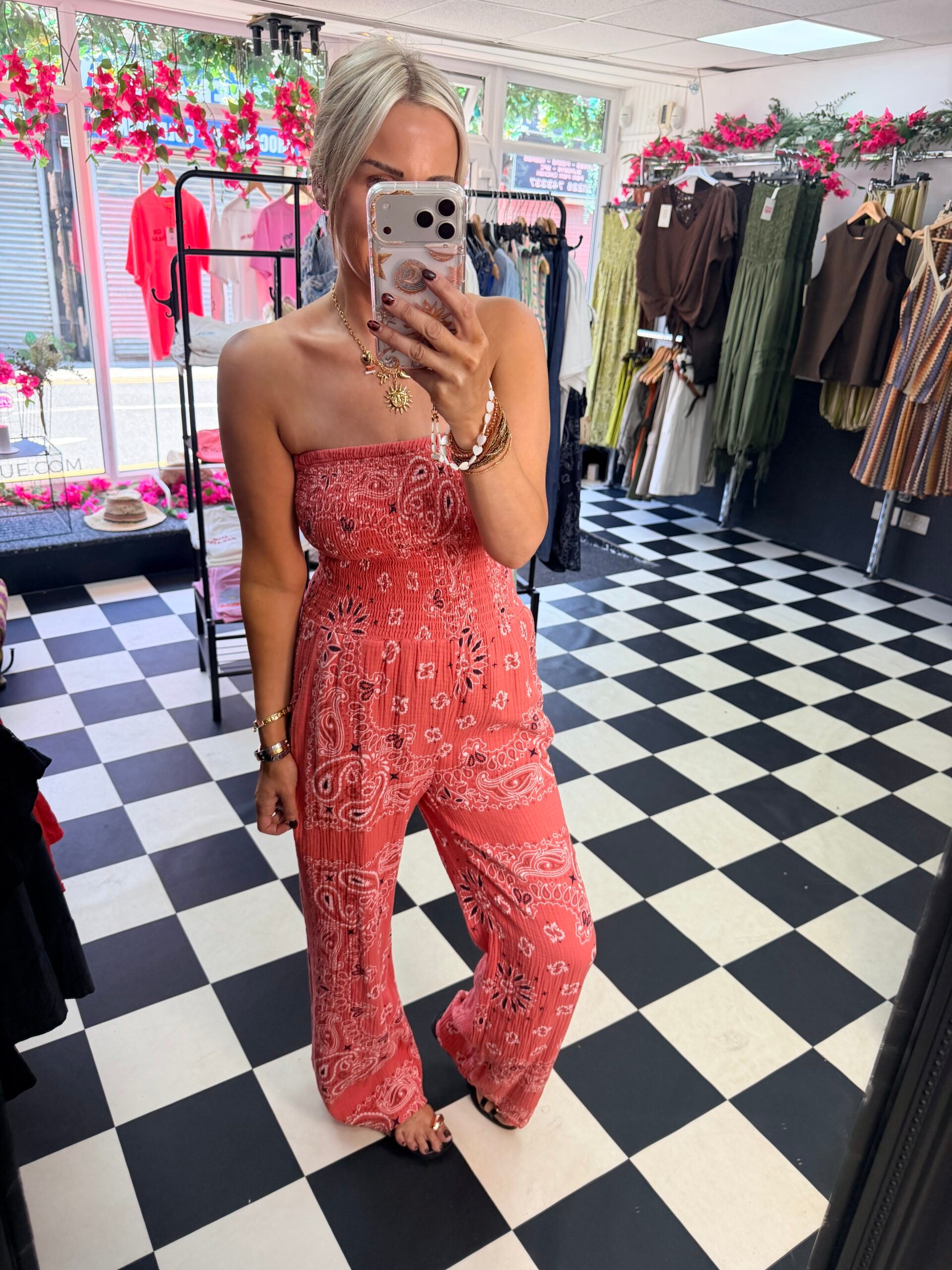Sammi Bandana jumpsuit Salmon Pink