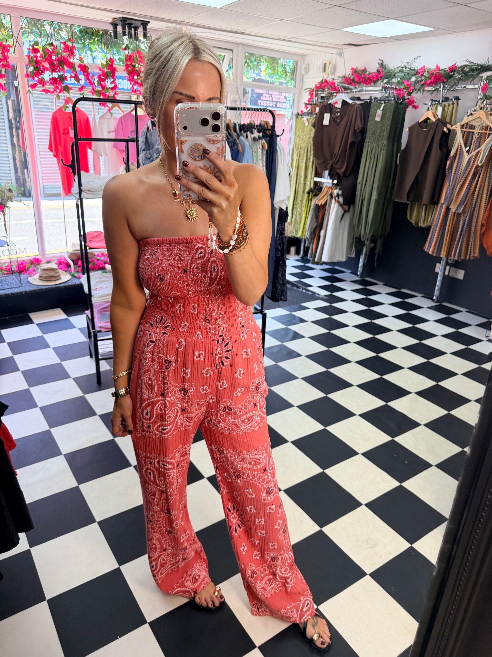 Sammi Bandana jumpsuit Salmon Pink