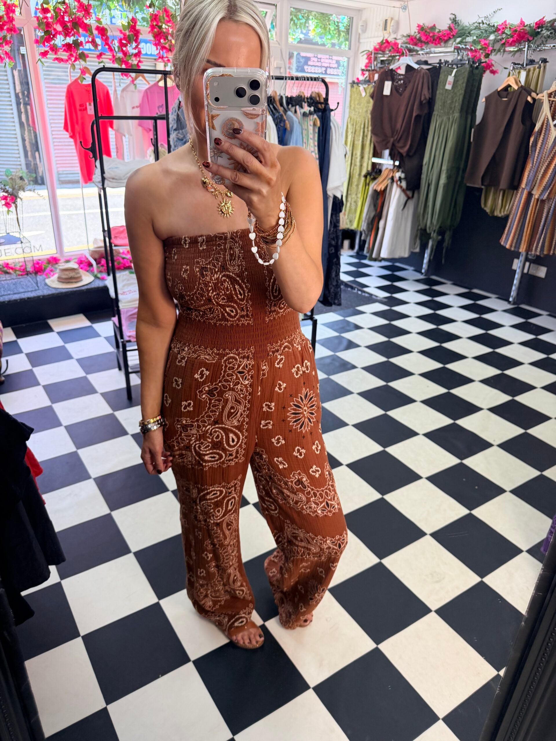 Sammi Bandana Jumpsuit Chocolate