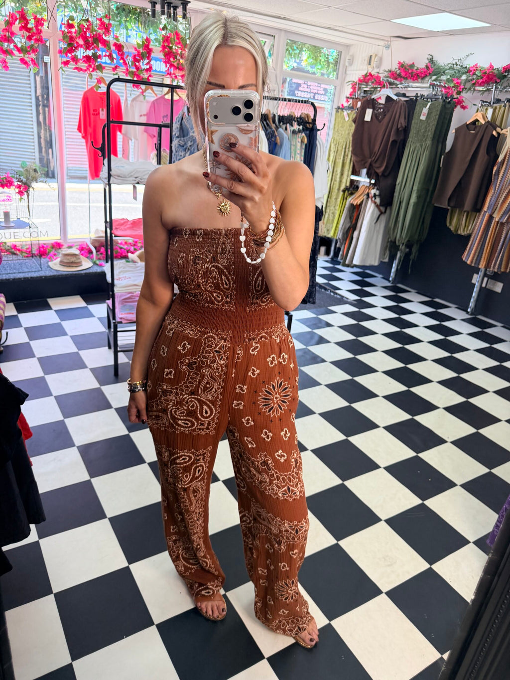 Sammi Bandana Jumpsuit Chocolate