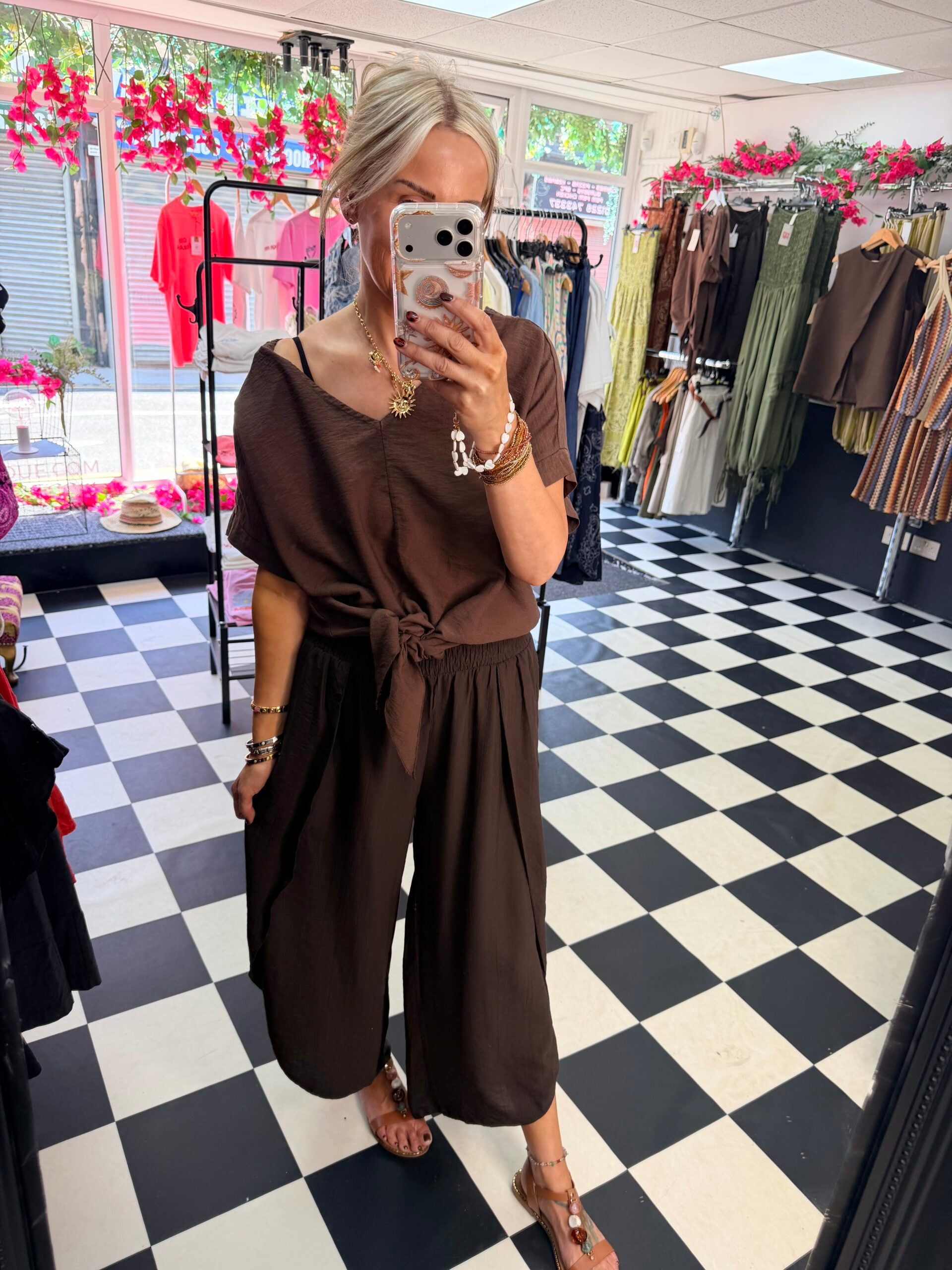 Crochet back Top Chocolate