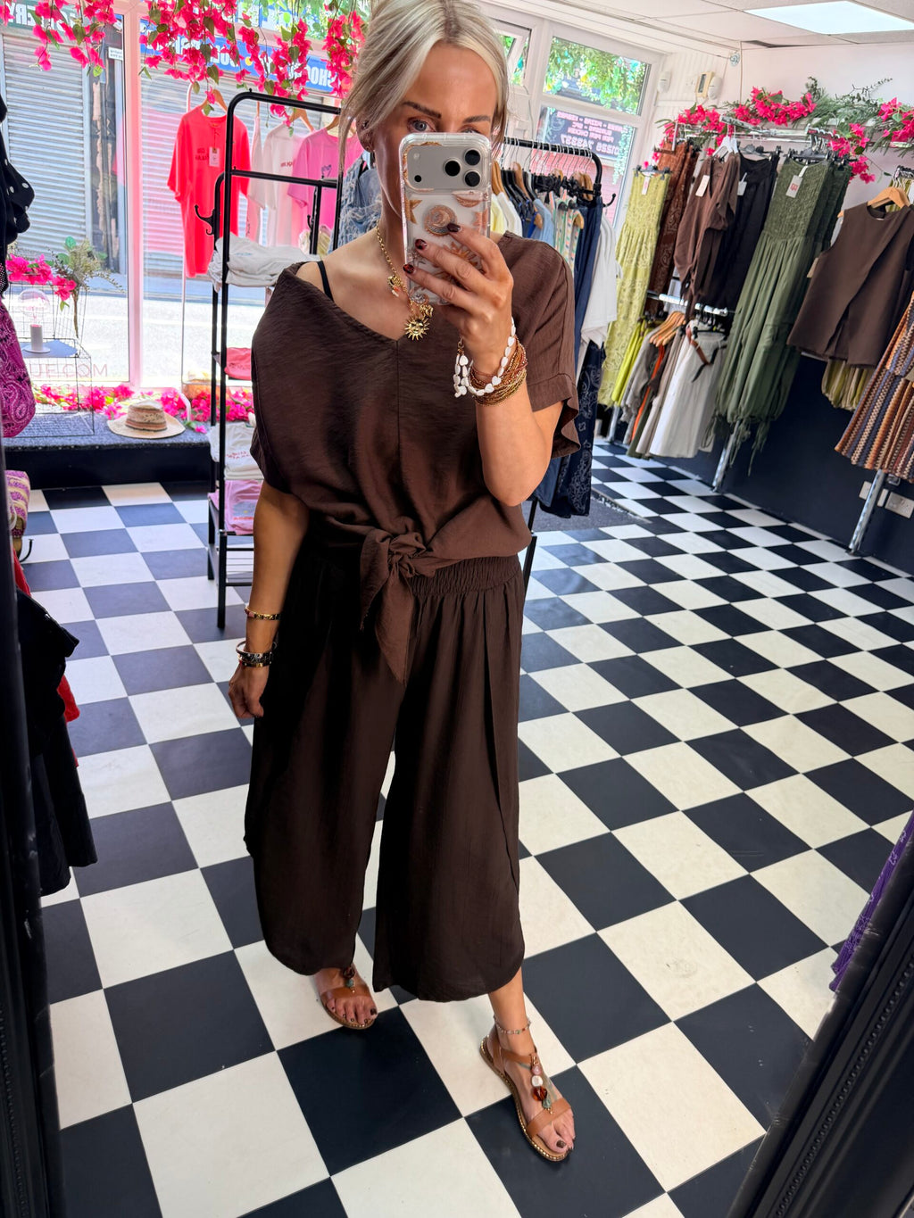 Crochet back Top Chocolate