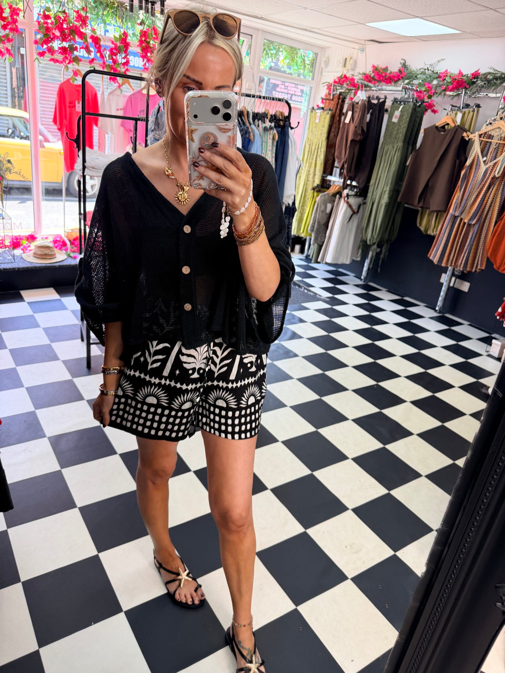 Sunshine Shorts  Black/white