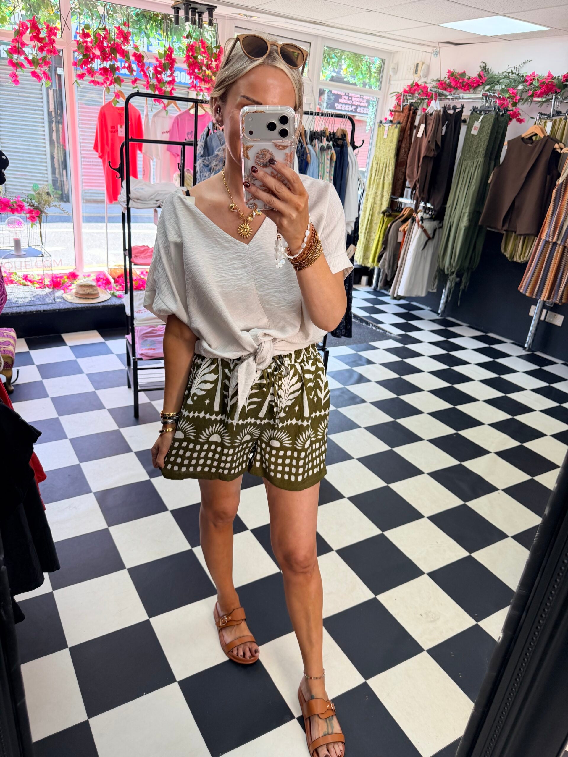 Crochet Back Top Cream